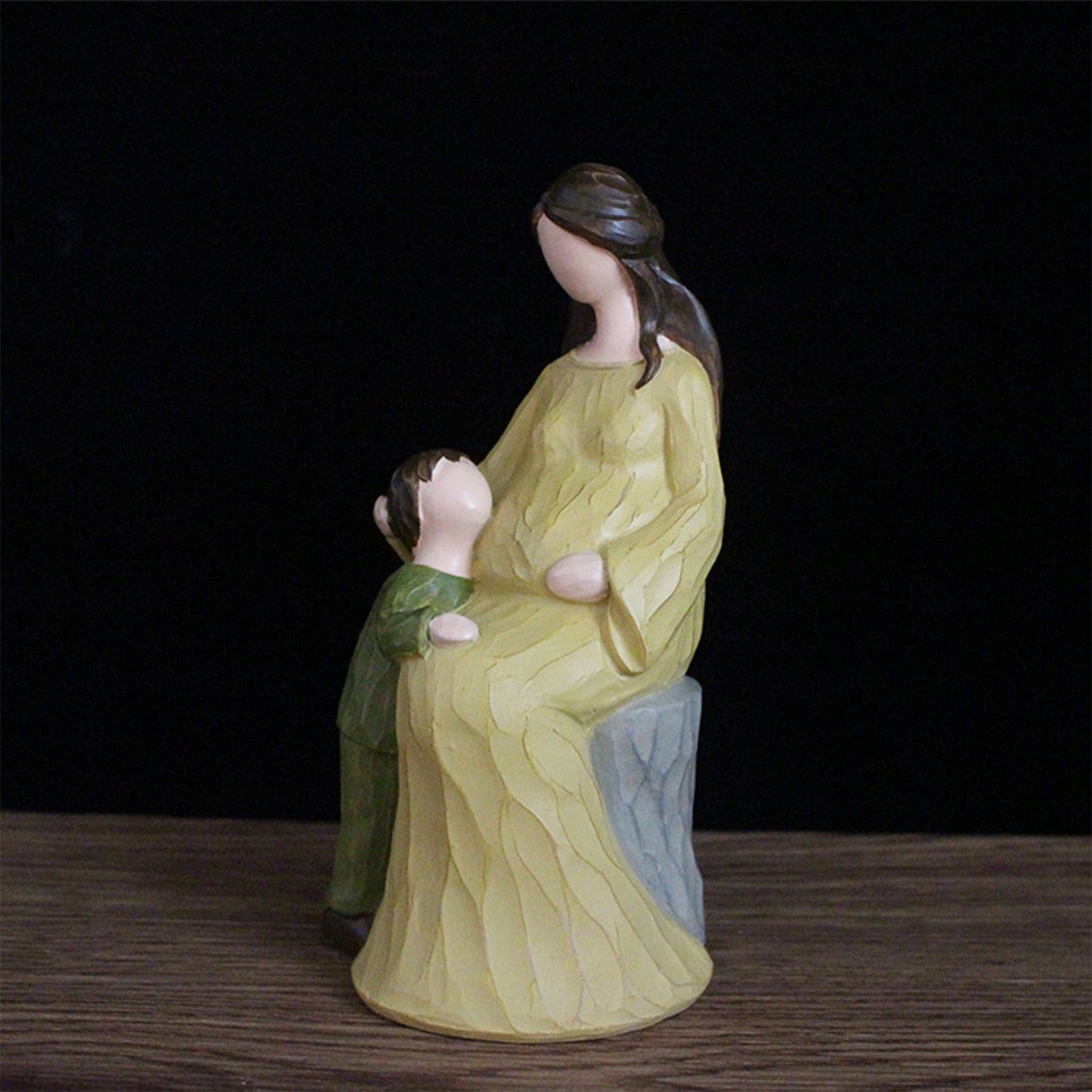 Mother Son Figurines Innovative Nordic Style Hand Painted Resin Mother Son view 6