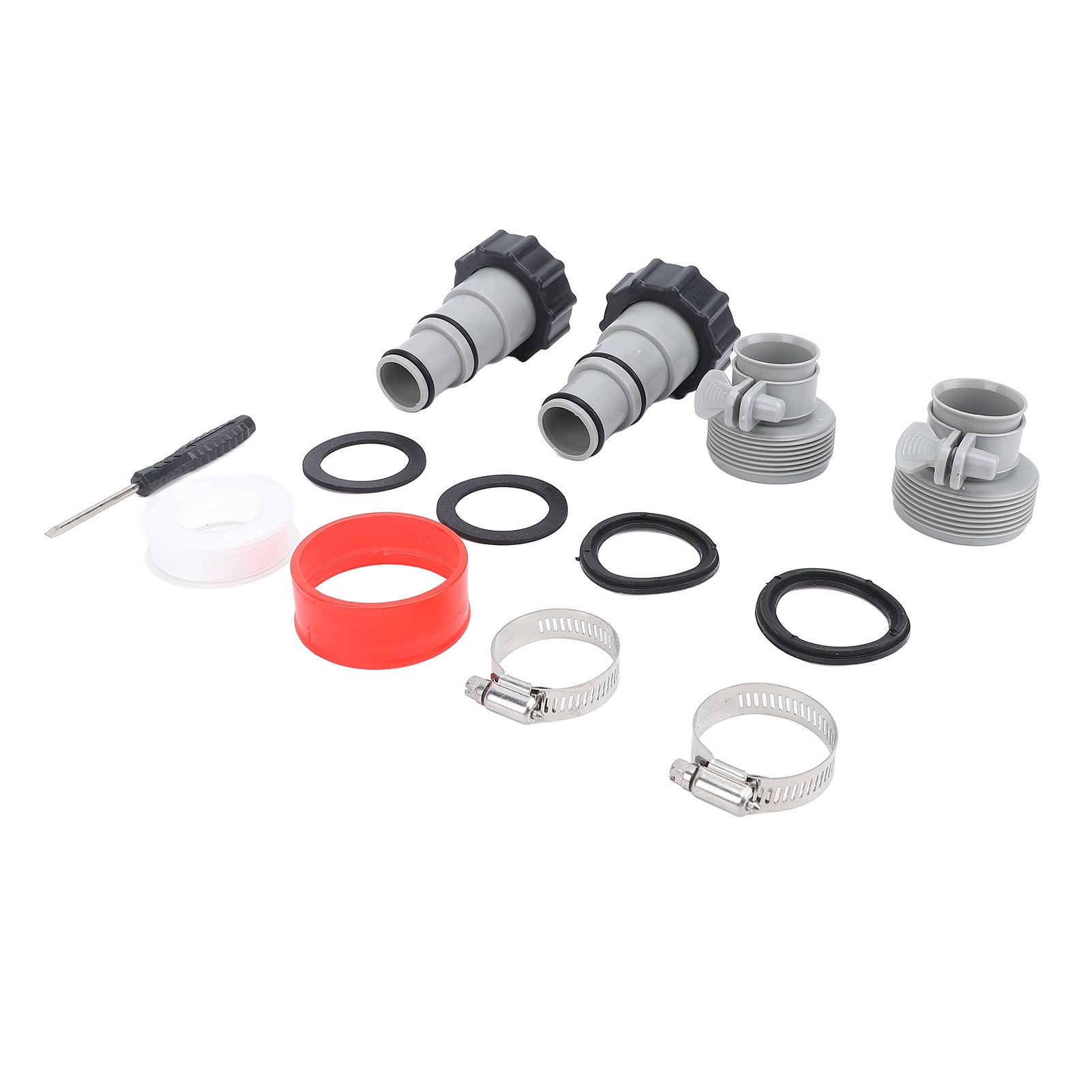2 Sets Pool Hose Adapter Threaded Connection Fittings Clamps Gaskets view 3