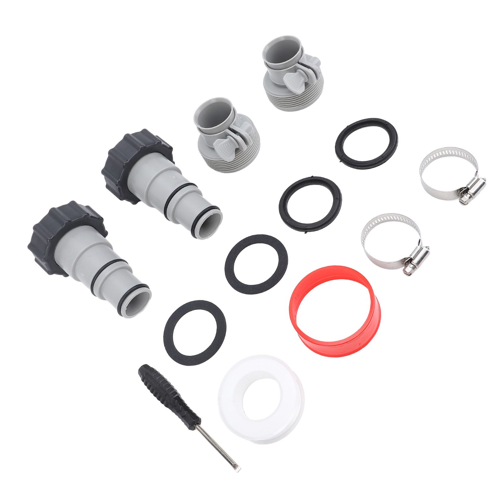 2 Sets Pool Hose Adapter Threaded Connection Fittings Clamps Gaskets view 8
