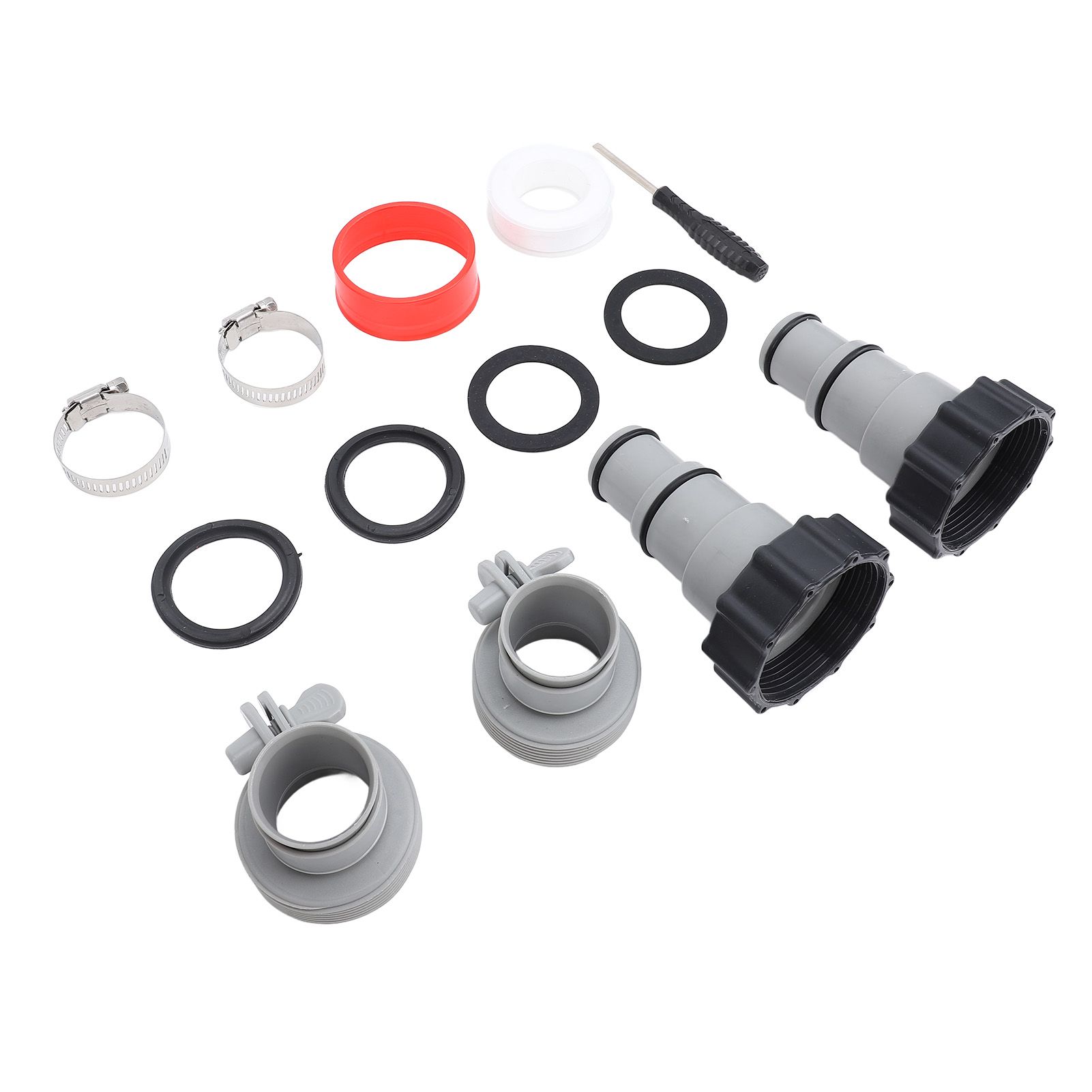 2 Sets Pool Hose Adapter Threaded Connection Fittings Clamps Gaskets view 9