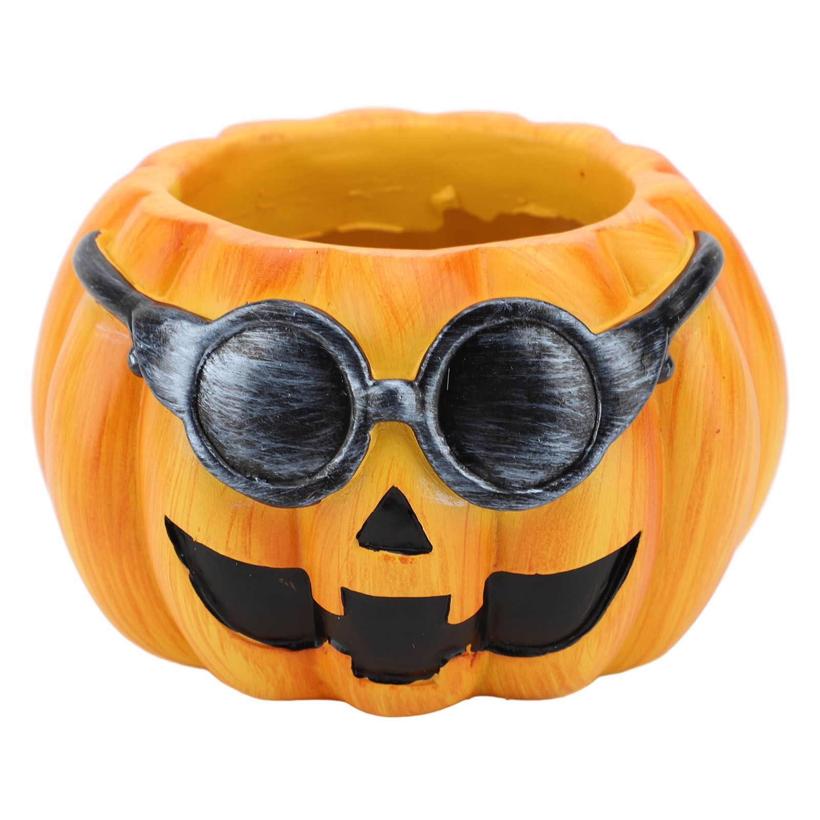 Resin Pumpkin Planter Pot Succulent Planter Cute Pumpkin Face Planter Orange view 3