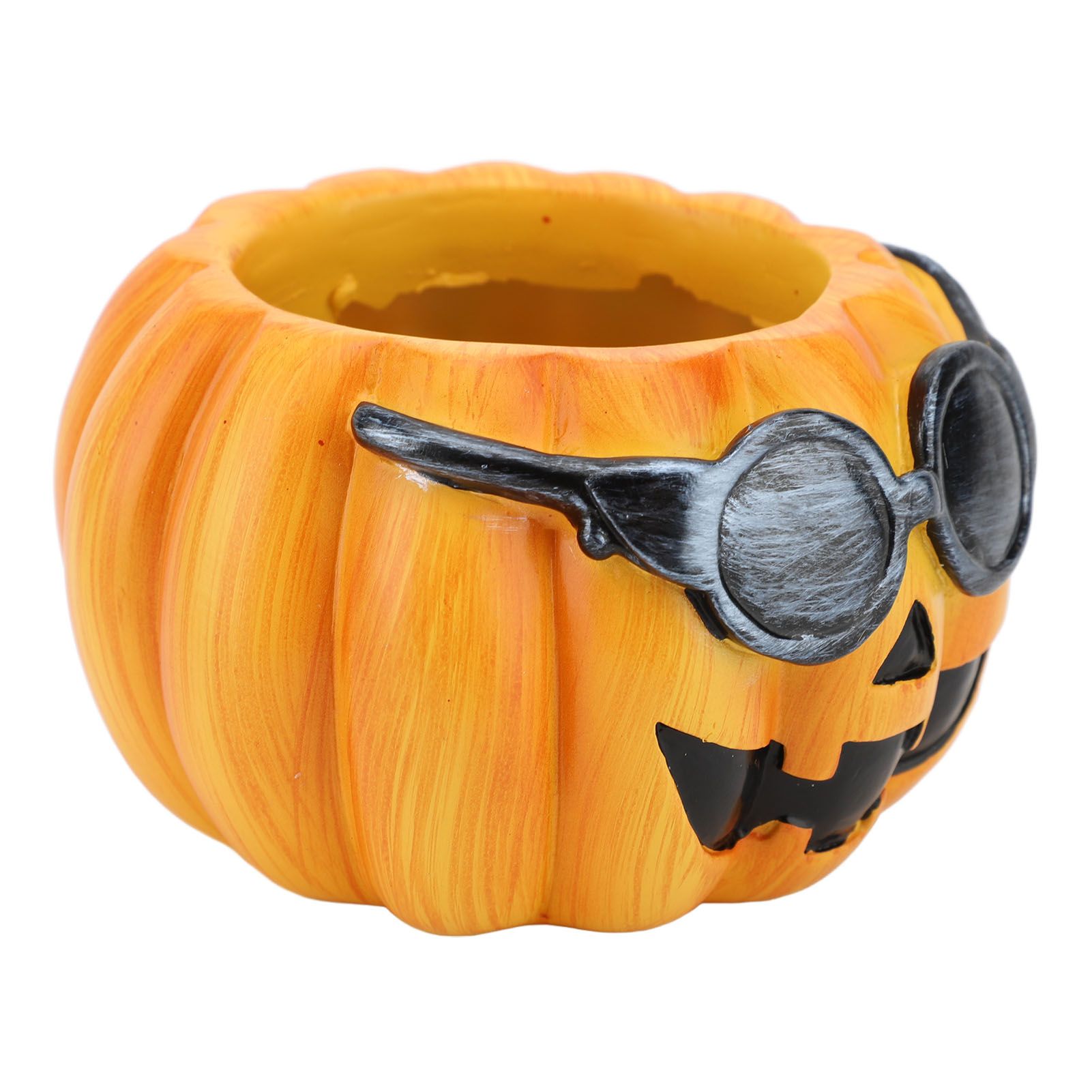 Resin Pumpkin Planter Pot Succulent Planter Cute Pumpkin Face Planter Orange view 4