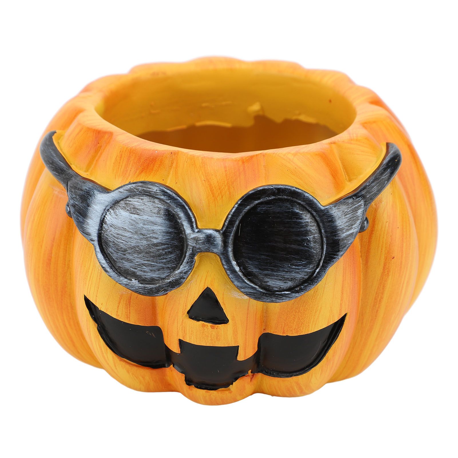 Resin Pumpkin Planter Pot Succulent Planter Cute Pumpkin Face Planter Orange view 6