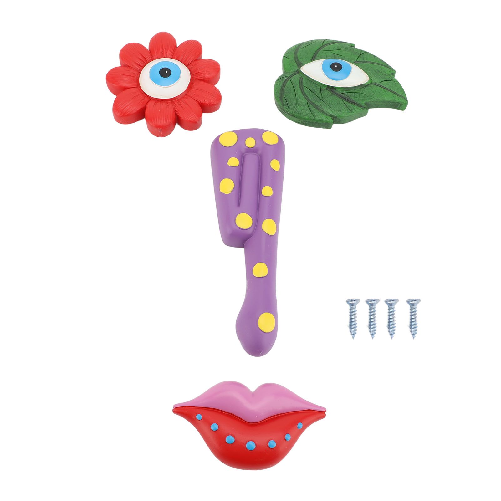 Tree Faces Decor Colorful Cute Resin Art Decoration Funny Outdoor Tree Faces view 3
