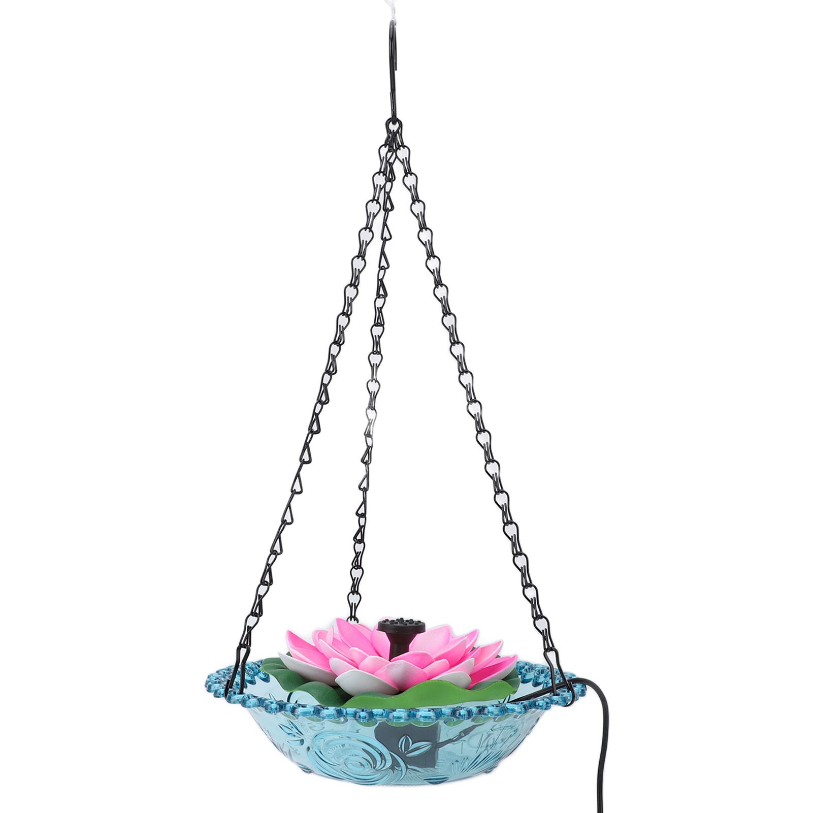 Hanging Bird Bath with Solar Fountain Pump Multi Functional Basin Solar
