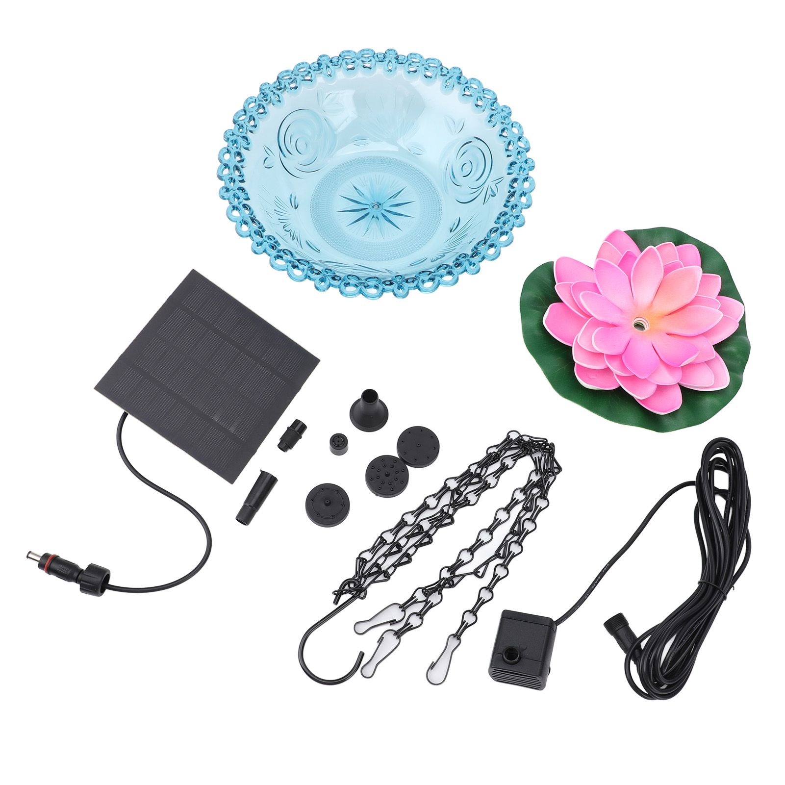 Hanging Bird Bath with Solar Fountain Pump Multi Functional Basin Solar view 3