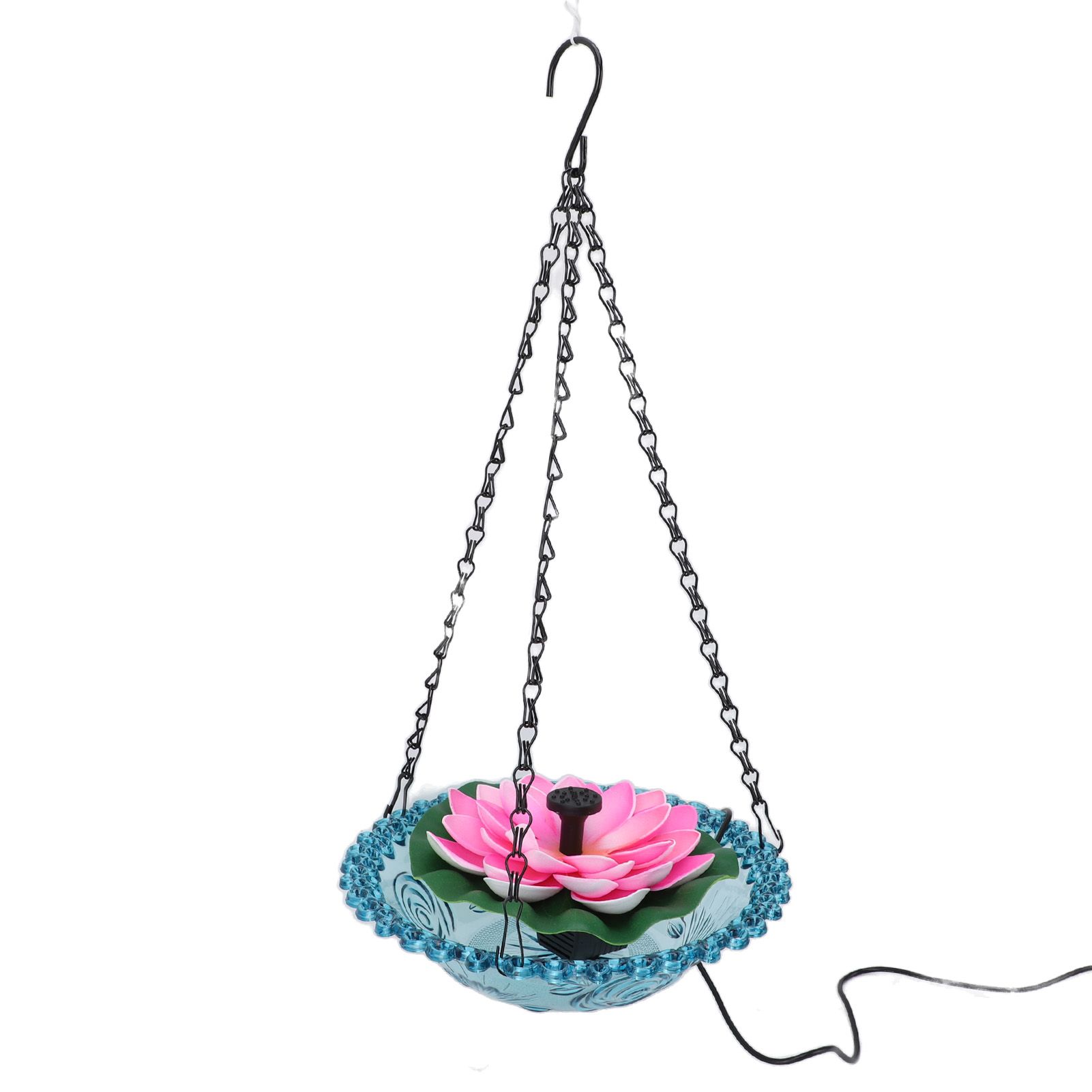 Hanging Bird Bath with Solar Fountain Pump Multi Functional Basin Solar view 6