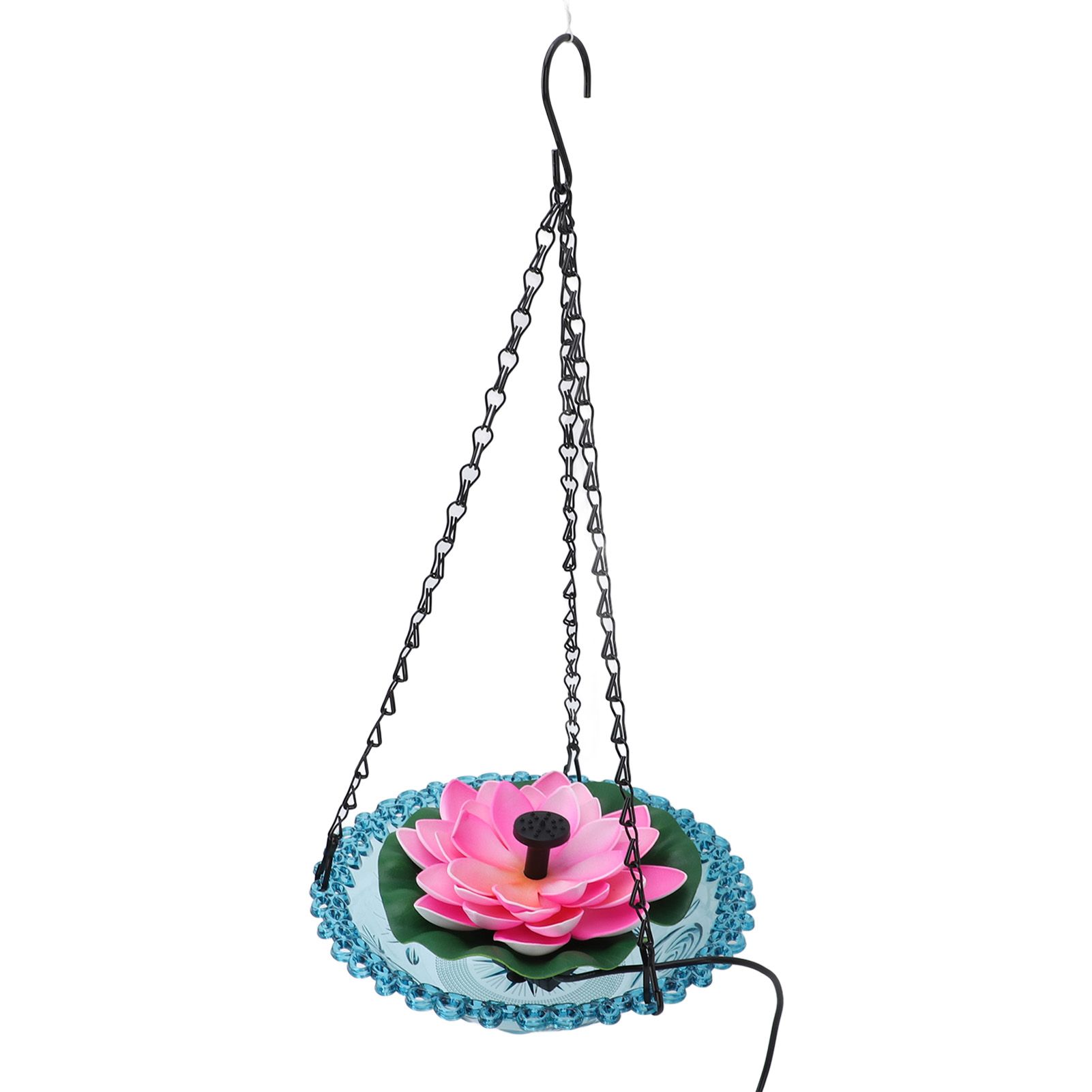 Hanging Bird Bath with Solar Fountain Pump Multi Functional Basin Solar view 10