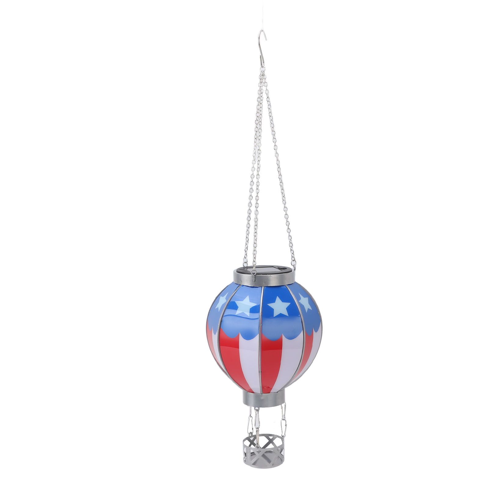 Hot Air Balloon Solar Lantern Automatic Open Iron Patriotic Flag Pattern view 4