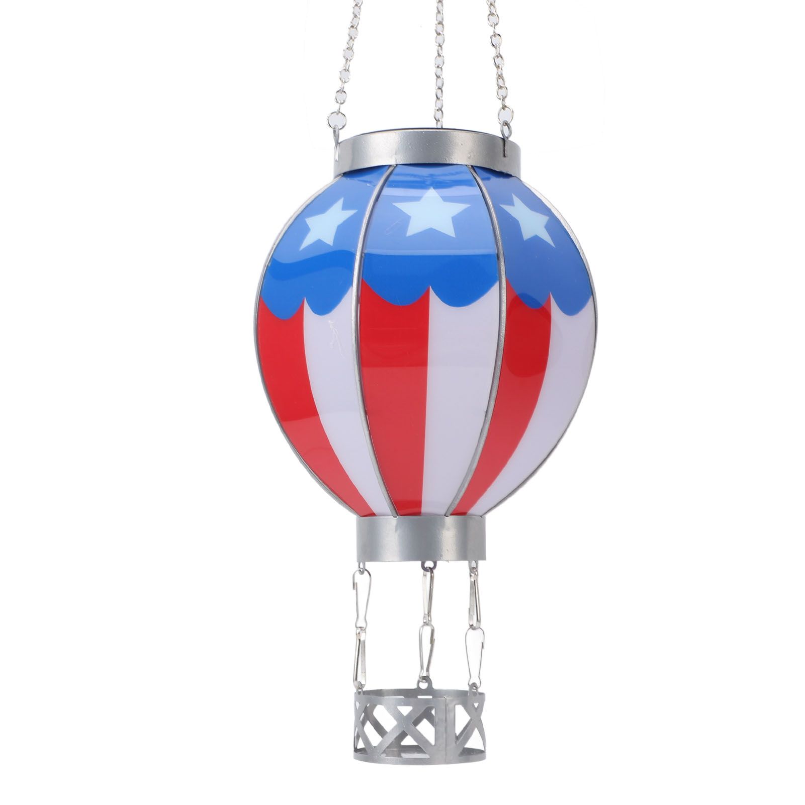 Hot Air Balloon Solar Lantern Automatic Open Iron Patriotic Flag Pattern view 7