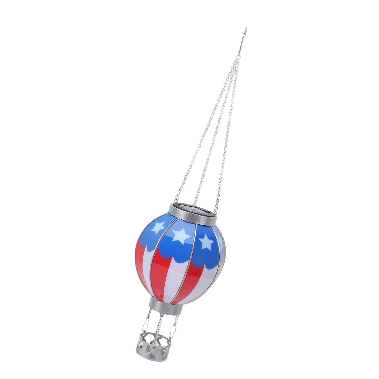 Hot Air Balloon Solar Lantern Automatic Open Iron Patriotic Flag Pattern view 11