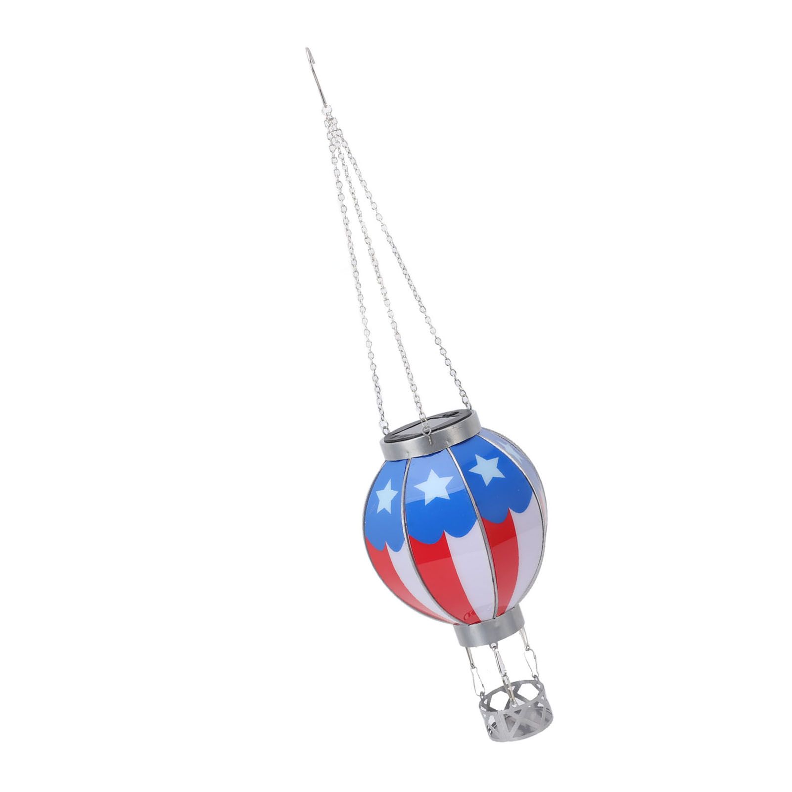 Hot Air Balloon Solar Lantern Automatic Open Iron Patriotic Flag Pattern view 12
