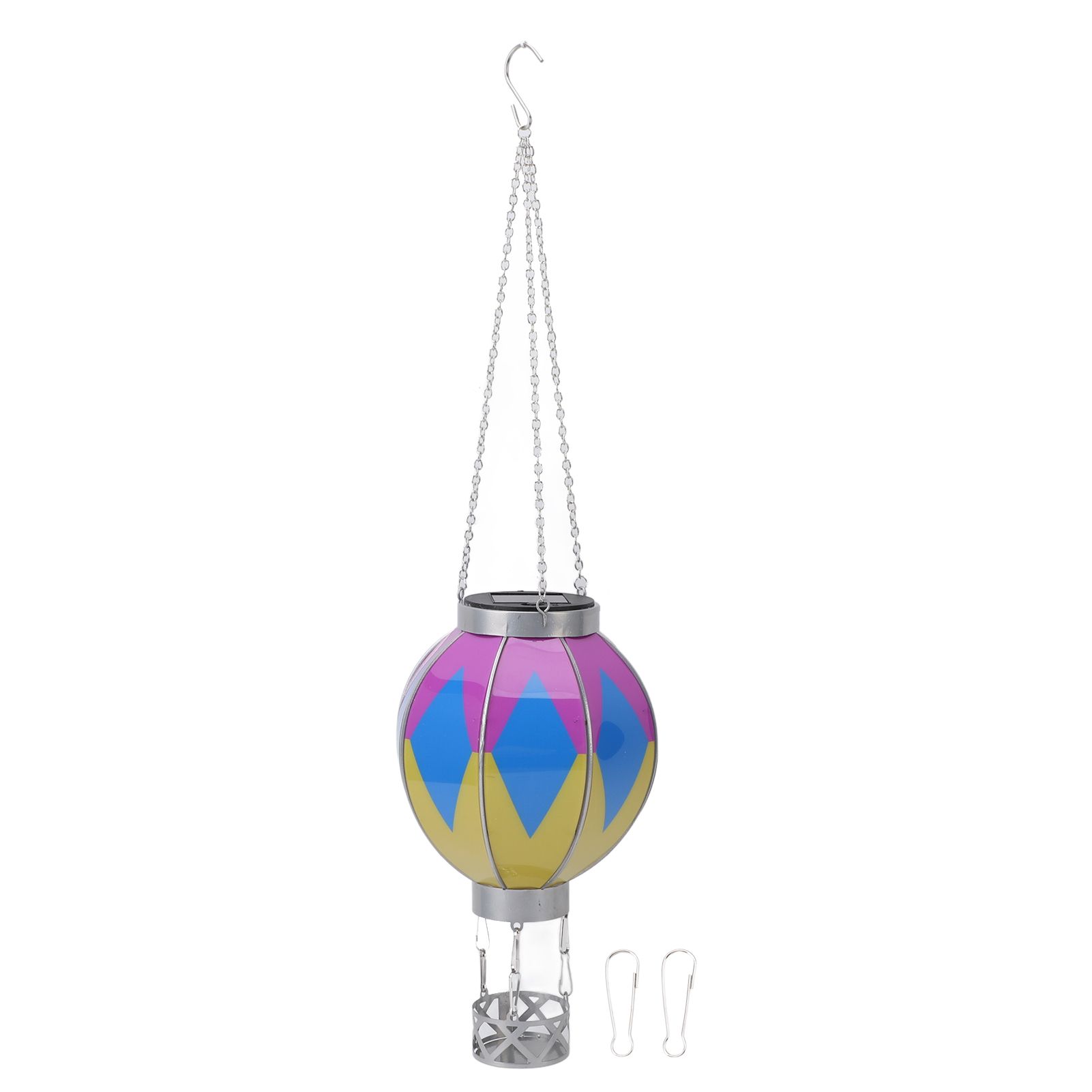 Hot Air Balloon Solar Lantern Iron Portable Hanging Outdoor Decorative Lantern view 3