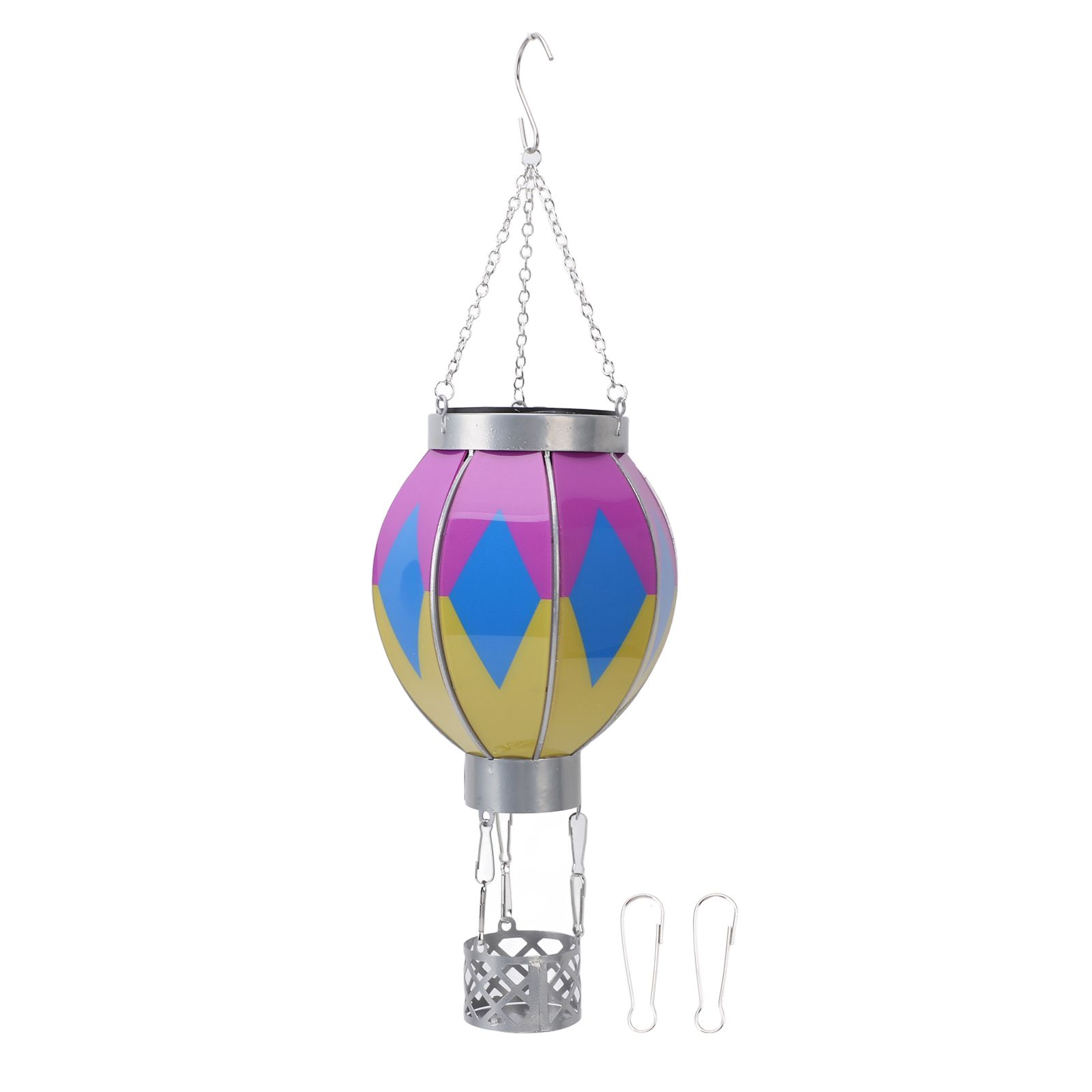 Hot Air Balloon Solar Lantern Iron Portable Hanging Outdoor Decorative Lantern view 3