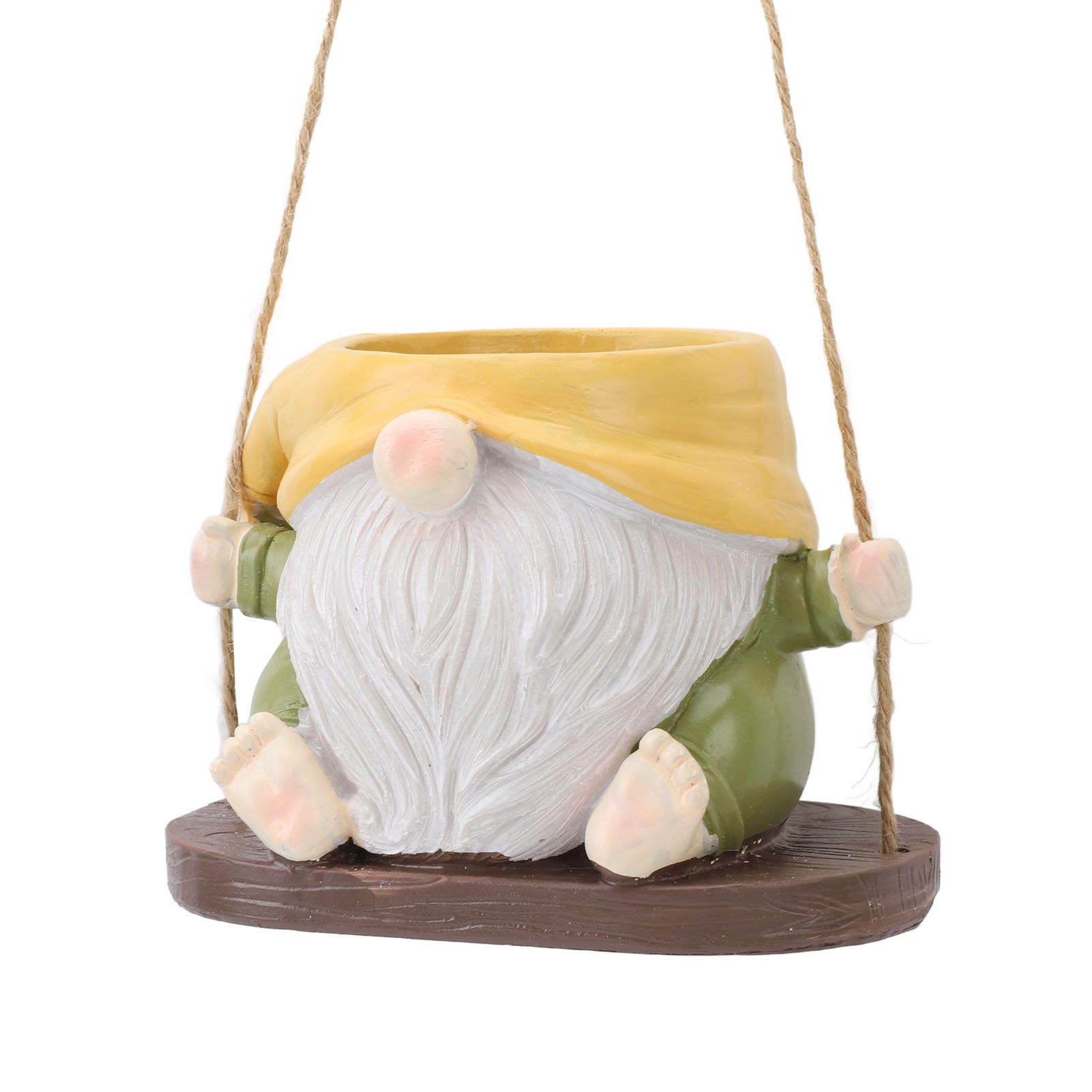 Swing Plant Pot Resin Cute Faceless Gnome Figurine Decorative Hanging Planter — image 1