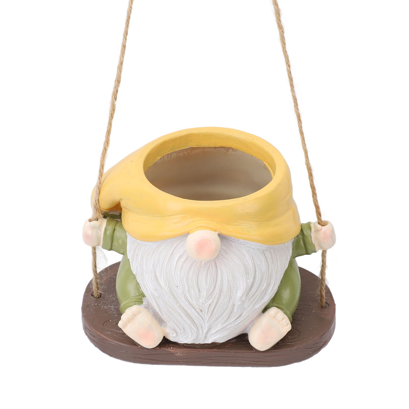 Swing Plant Pot Resin Cute Faceless Gnome Figurine Decorative Hanging Planter view 4