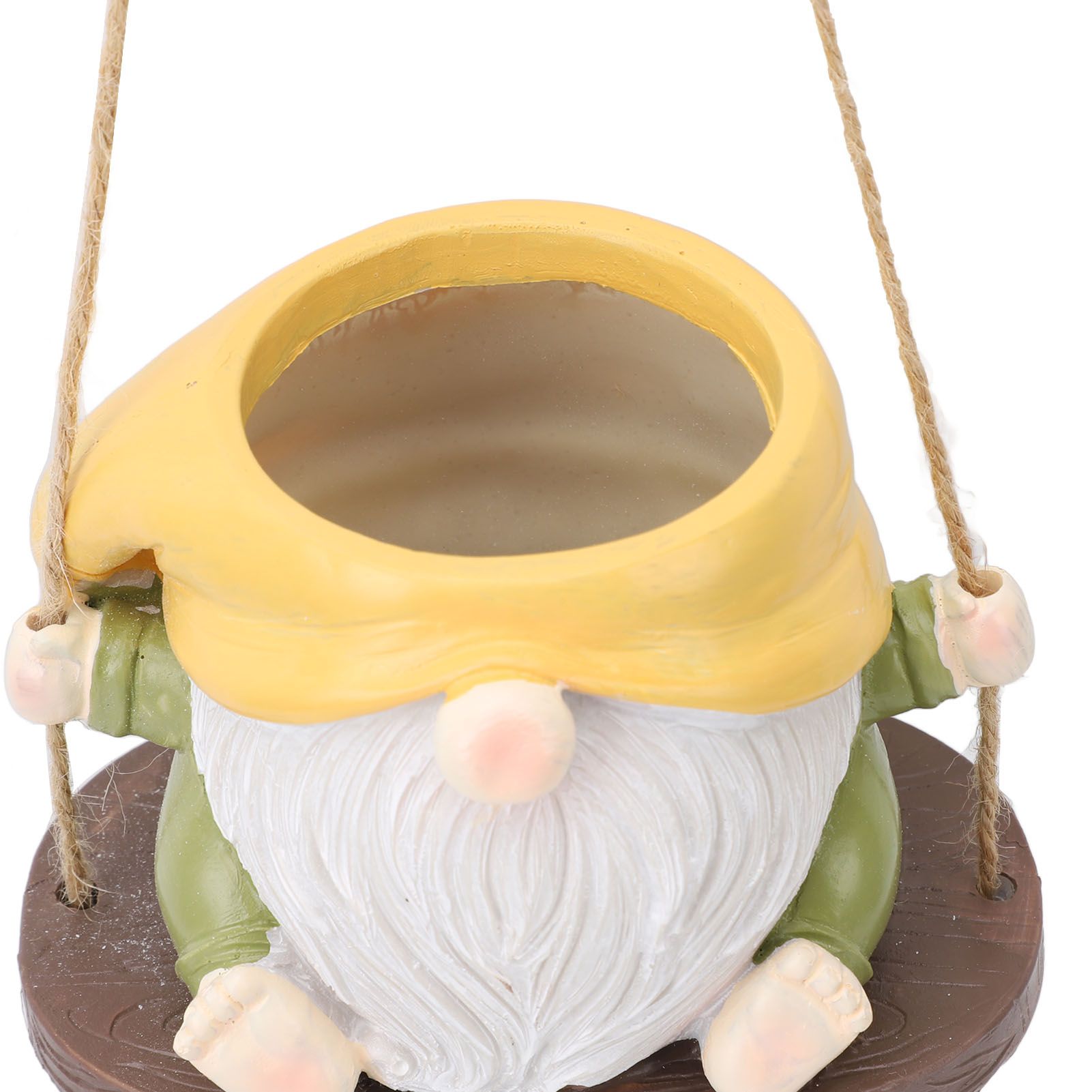 Swing Plant Pot Resin Cute Faceless Gnome Figurine Decorative Hanging Planter view 5