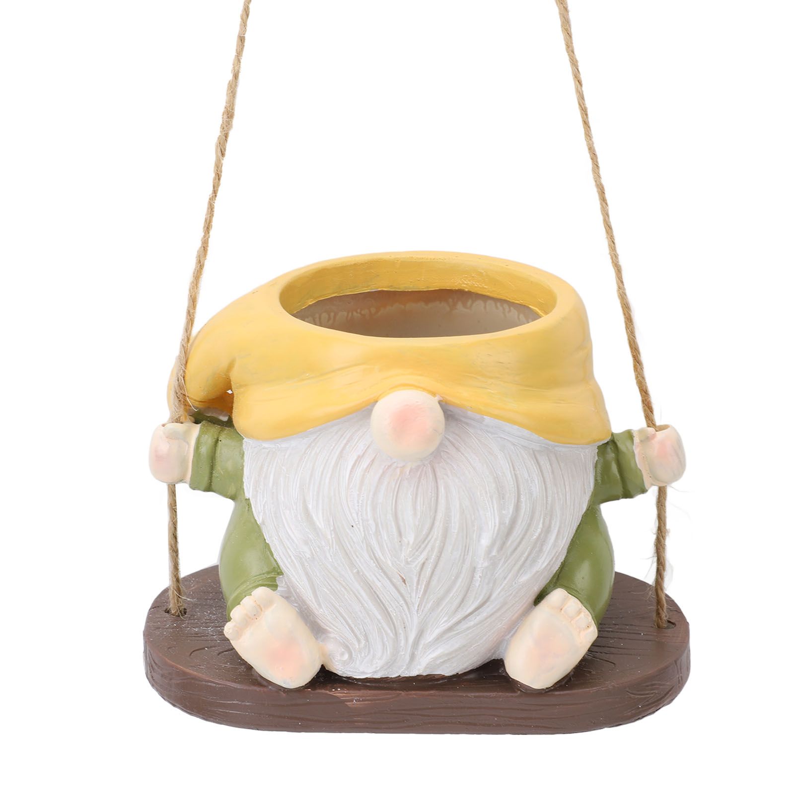 Swing Plant Pot Resin Cute Faceless Gnome Figurine Decorative Hanging Planter view 6
