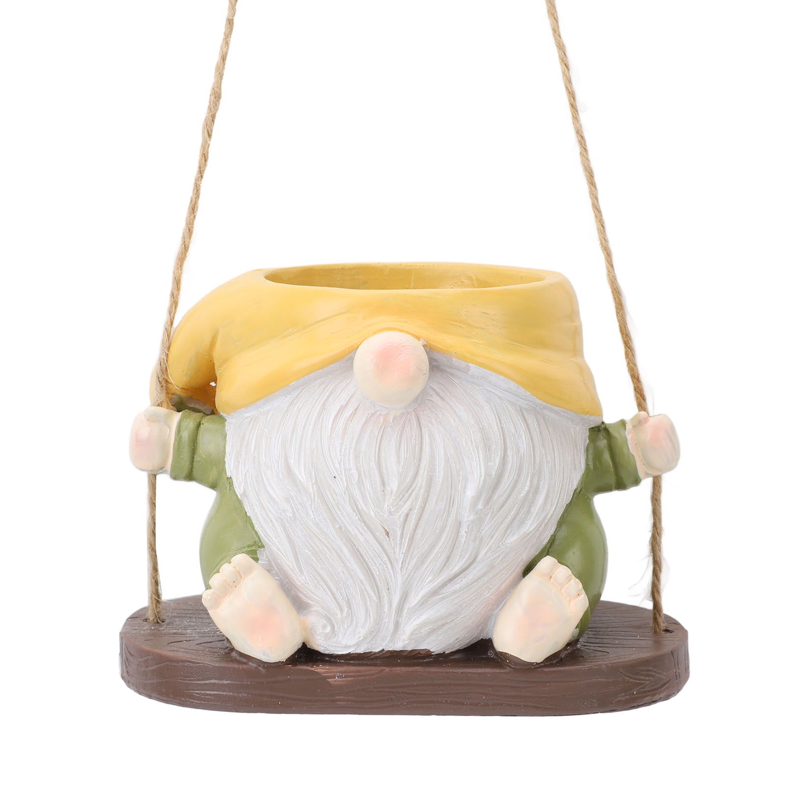 Swing Plant Pot Resin Cute Faceless Gnome Figurine Decorative Hanging Planter view 8