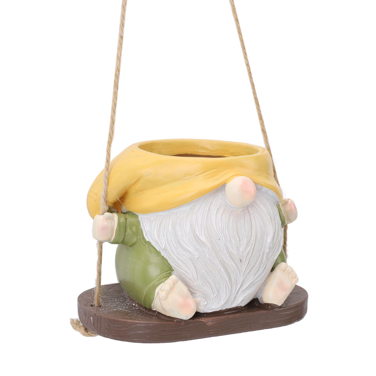 Swing Plant Pot Resin Cute Faceless Gnome Figurine Decorative Hanging Planter view 9