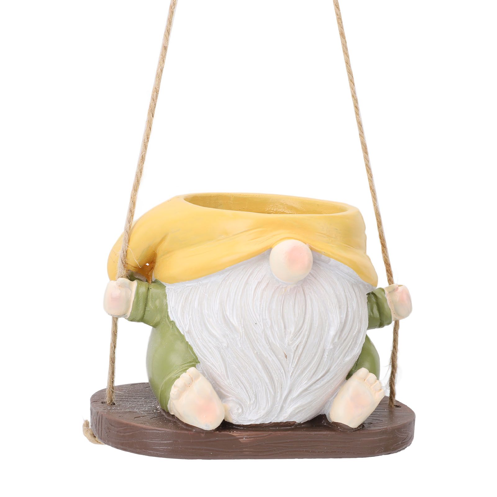 Swing Plant Pot Resin Cute Faceless Gnome Figurine Decorative Hanging Planter view 10