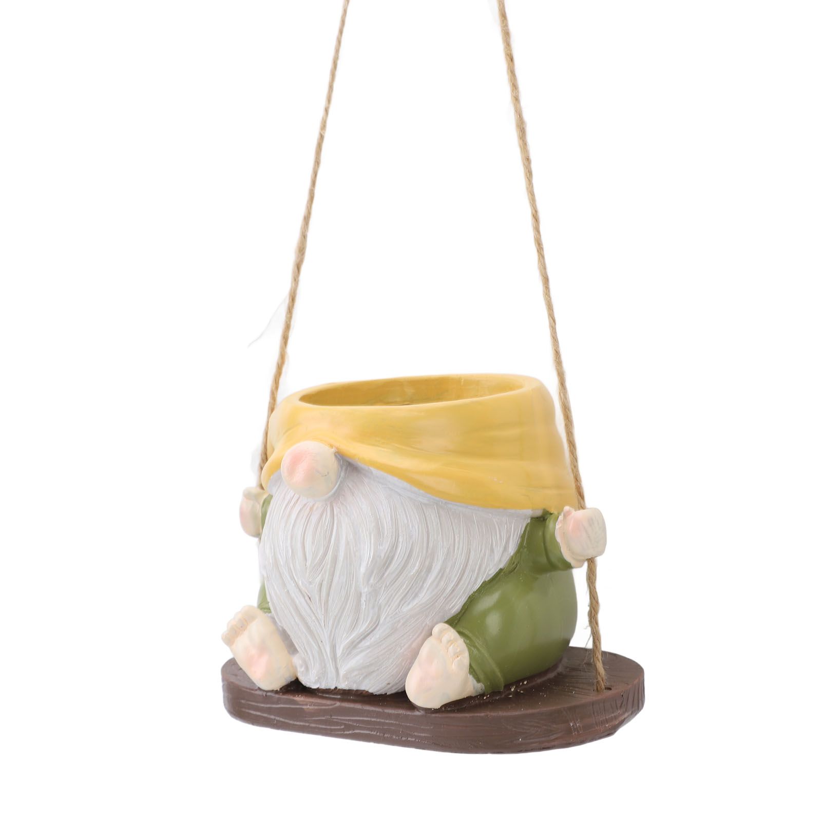 Swing Plant Pot Resin Cute Faceless Gnome Figurine Decorative Hanging Planter view 11