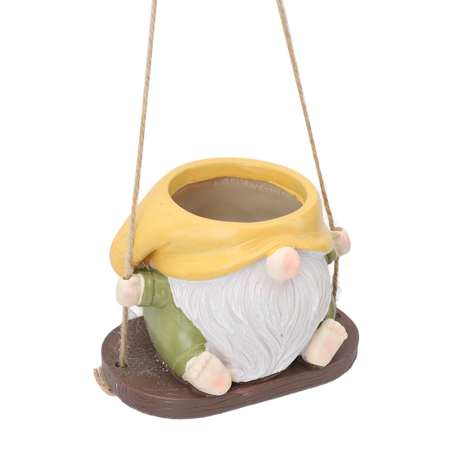 Swing Plant Pot Resin Cute Faceless Gnome Figurine Decorative Hanging Planter view 12