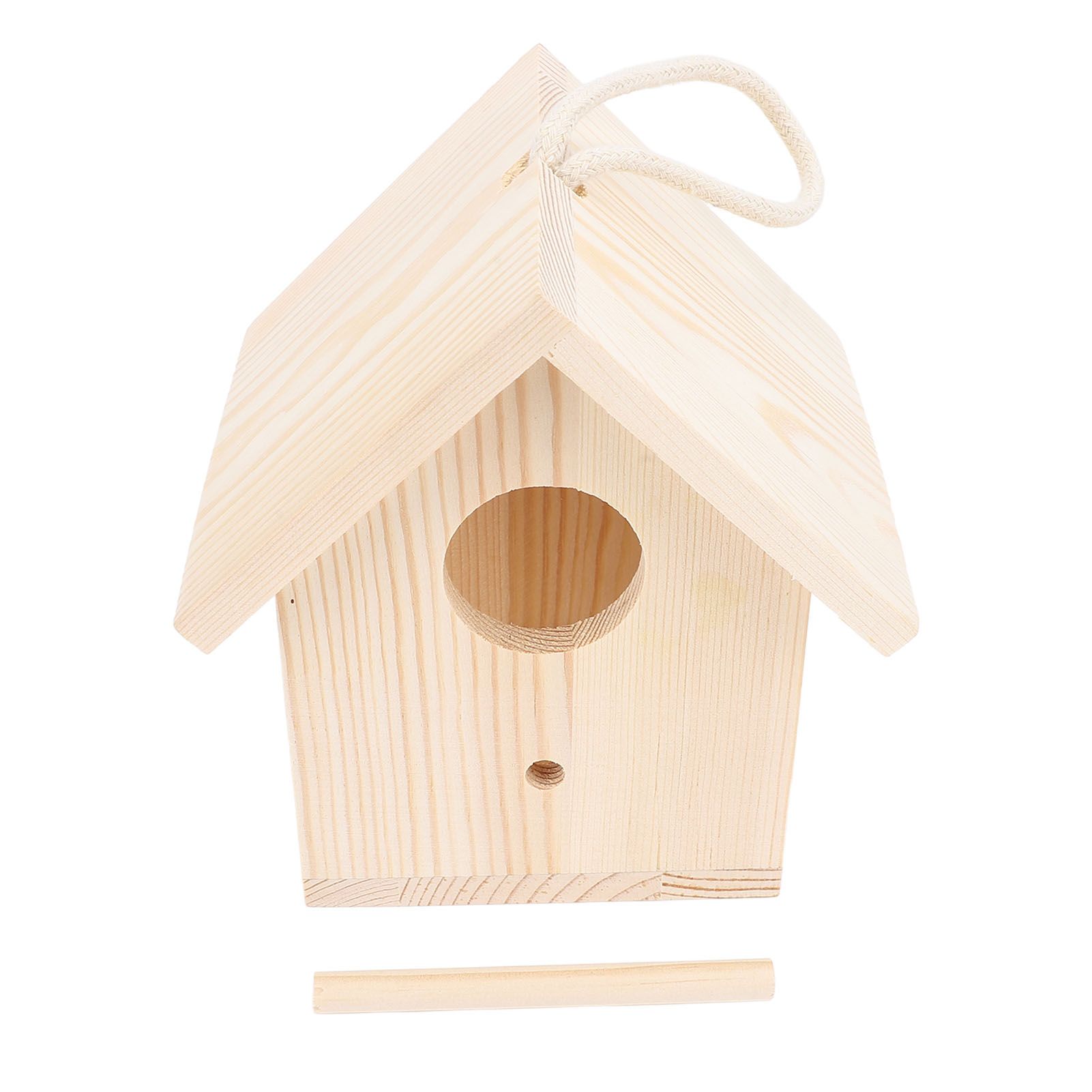 Outside Wooden Bird House with Transparent Acrylic Window Hanging Outdoor view 3