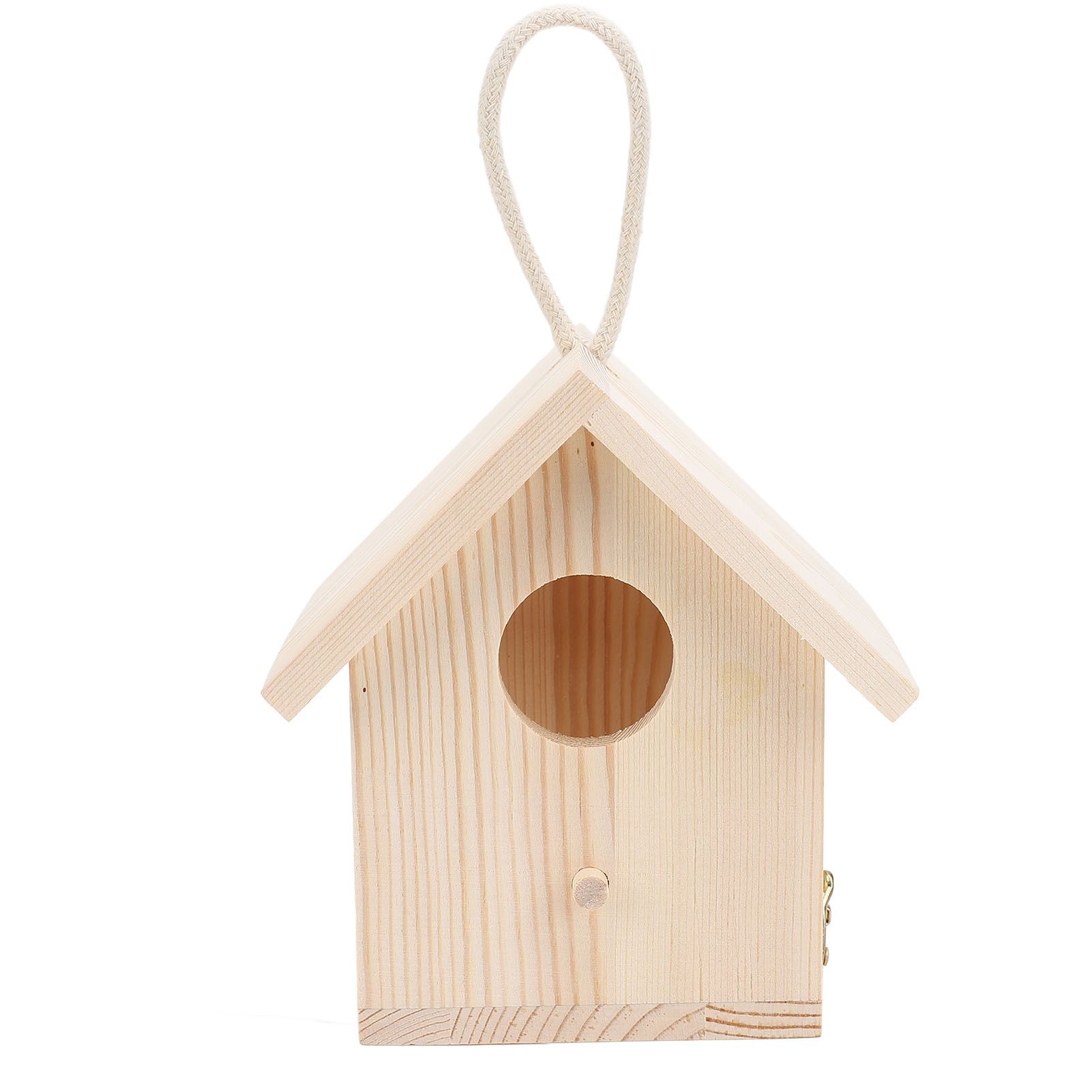 Outside Wooden Bird House with Transparent Acrylic Window Hanging Outdoor view 6