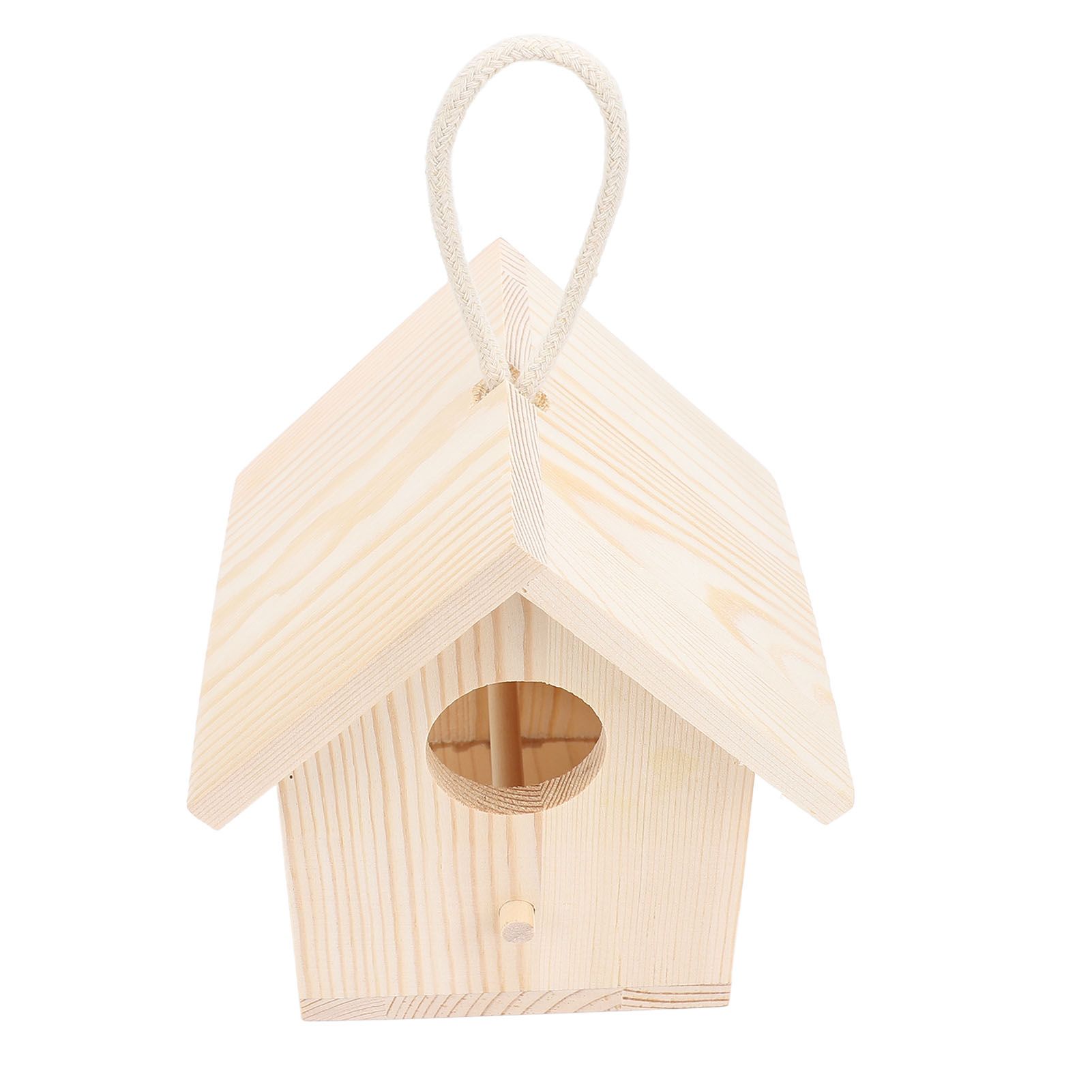 Outside Wooden Bird House with Transparent Acrylic Window Hanging Outdoor view 10