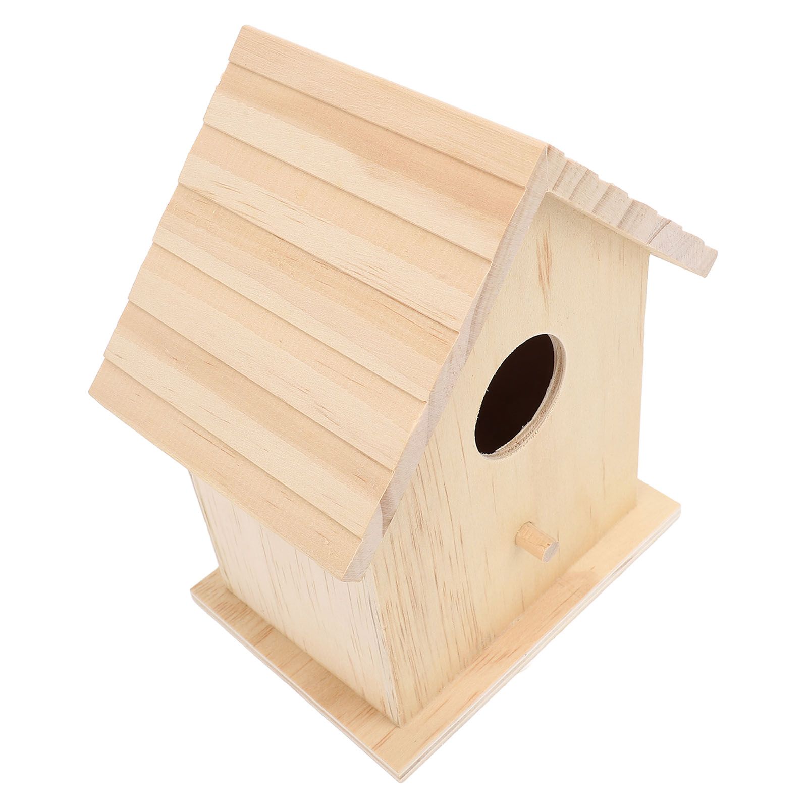 Bird House Paintable Unfinished Wood Bird Breeding Nesting Box for Pet Birds — image 1