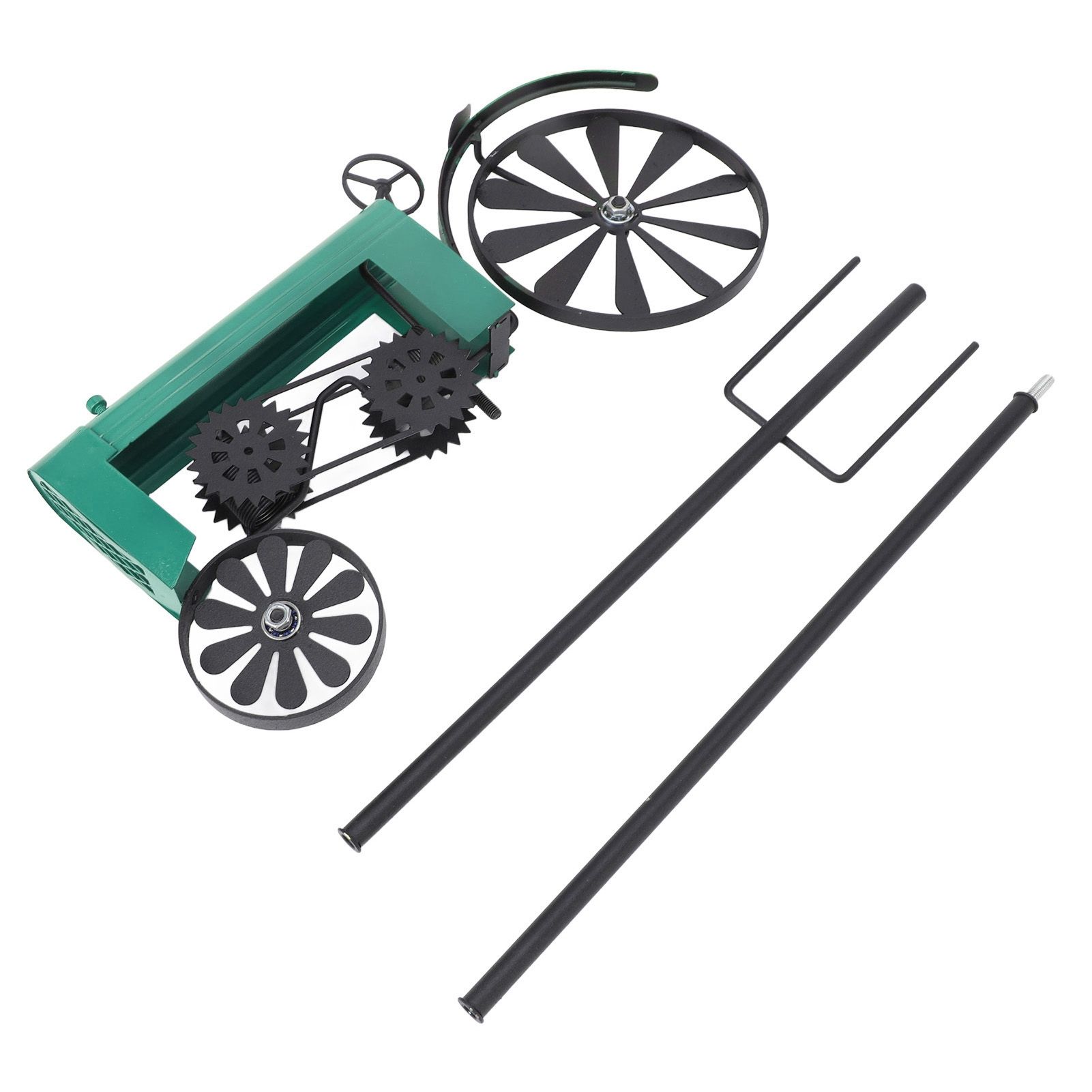 Tractor Wind Spinner Vintage Turning Wheels Metal Outdoor Stake Windmill view 3