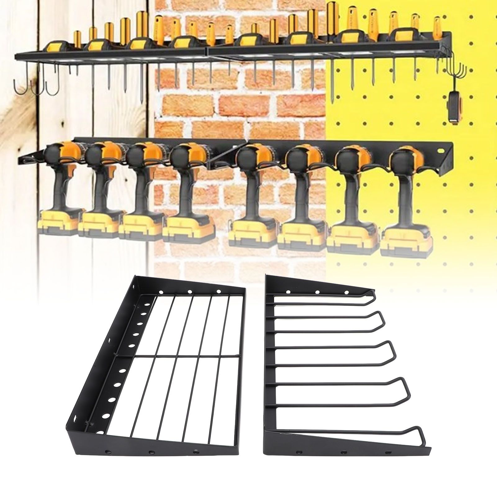 Power Tool Organizer with Drill Holder Wall Mount Strong Load Bearing Iron view 11