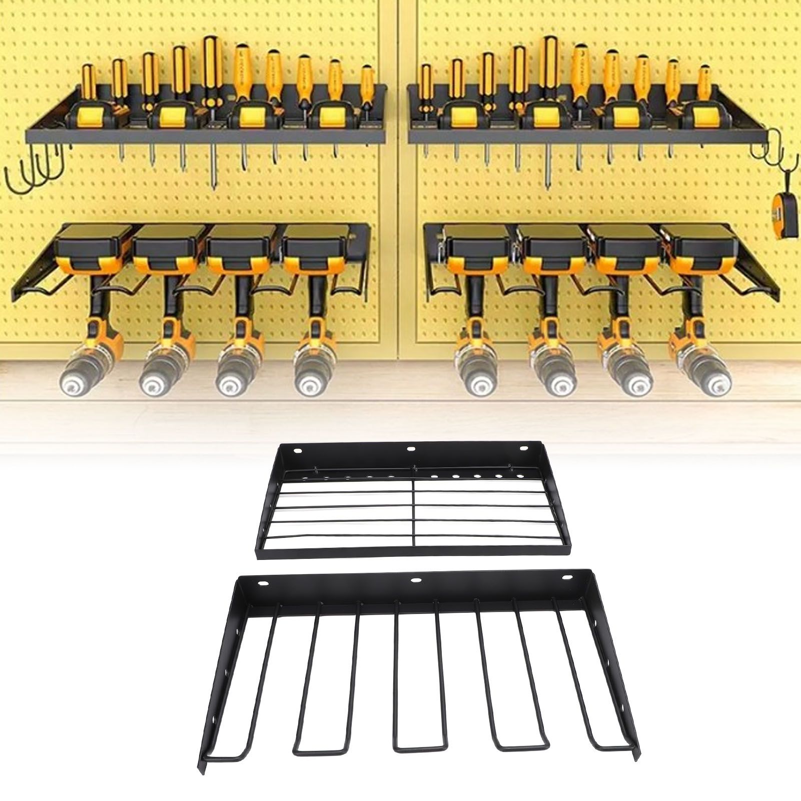 Power Tool Organizer with Drill Holder Wall Mount Strong Load Bearing Iron view 12