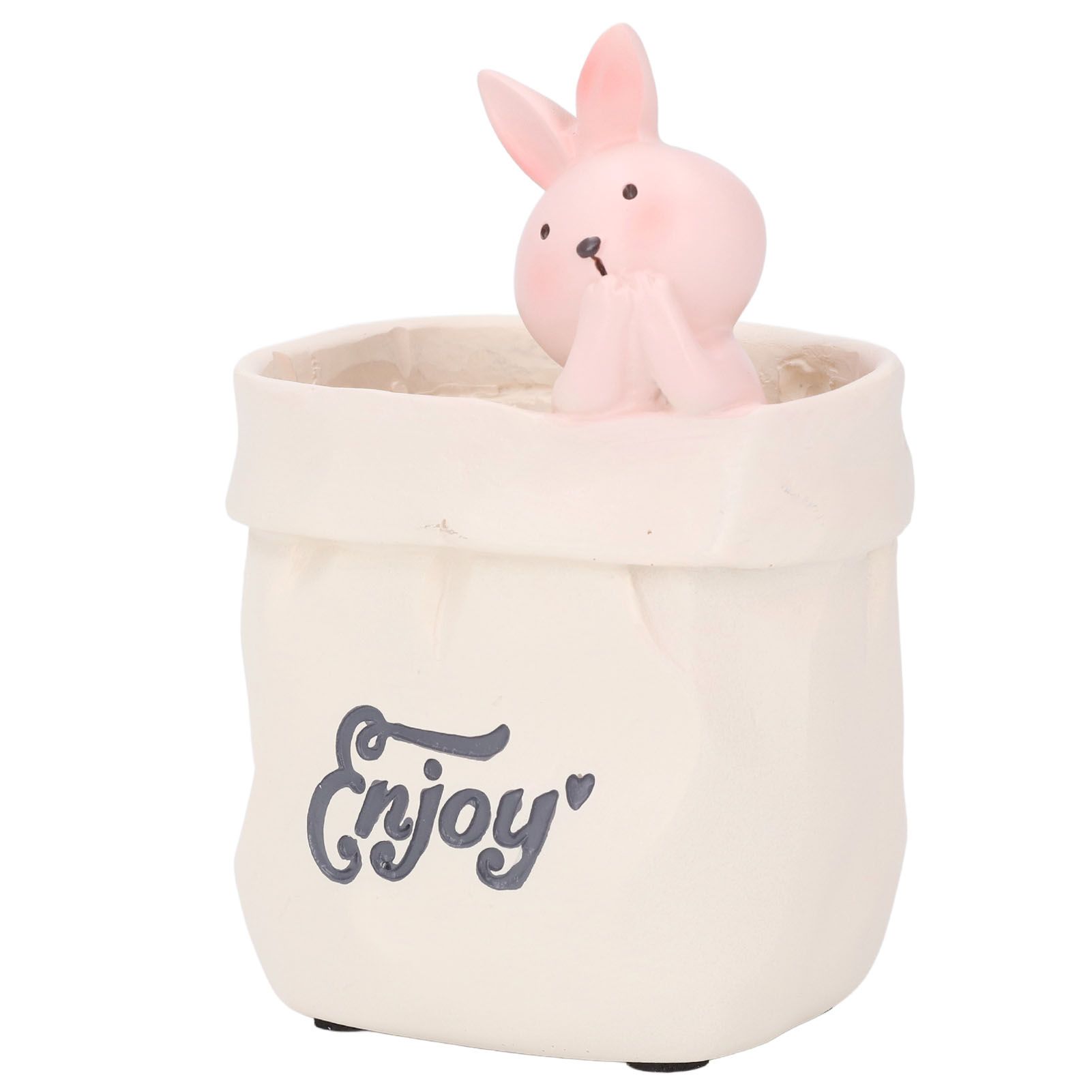 Pen Pencil Holder Desktop Ornament Resin Cute Animal in Grocery Bag Small