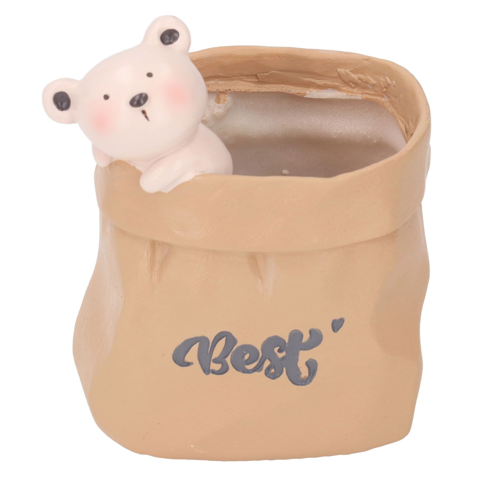 Pen Pencil Holder Desktop Ornament Resin Cute Animal in Grocery Bag Small view 6