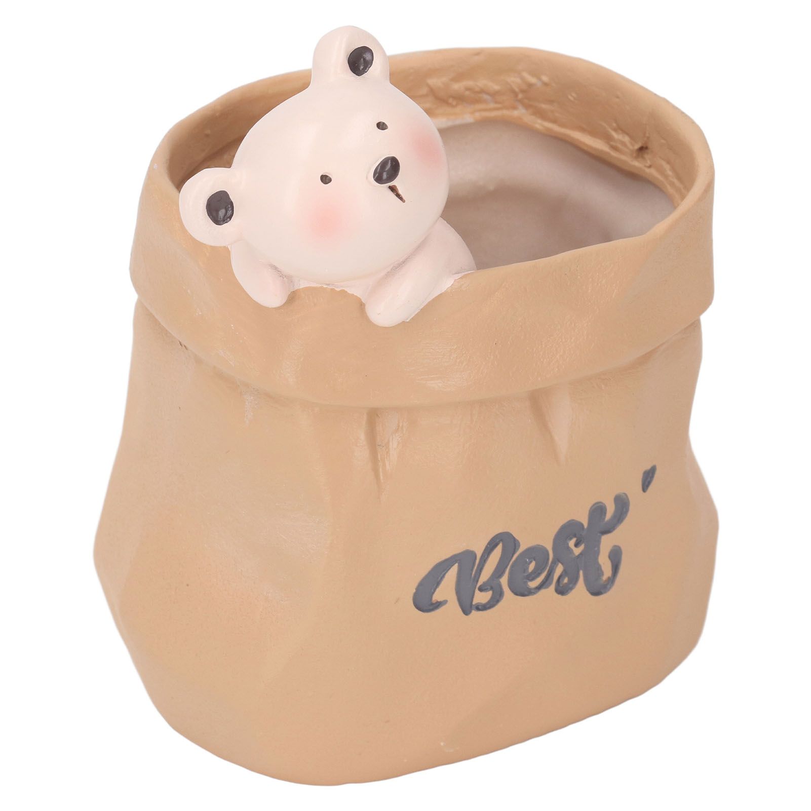 Pen Pencil Holder Desktop Ornament Resin Cute Animal in Grocery Bag Small view 9