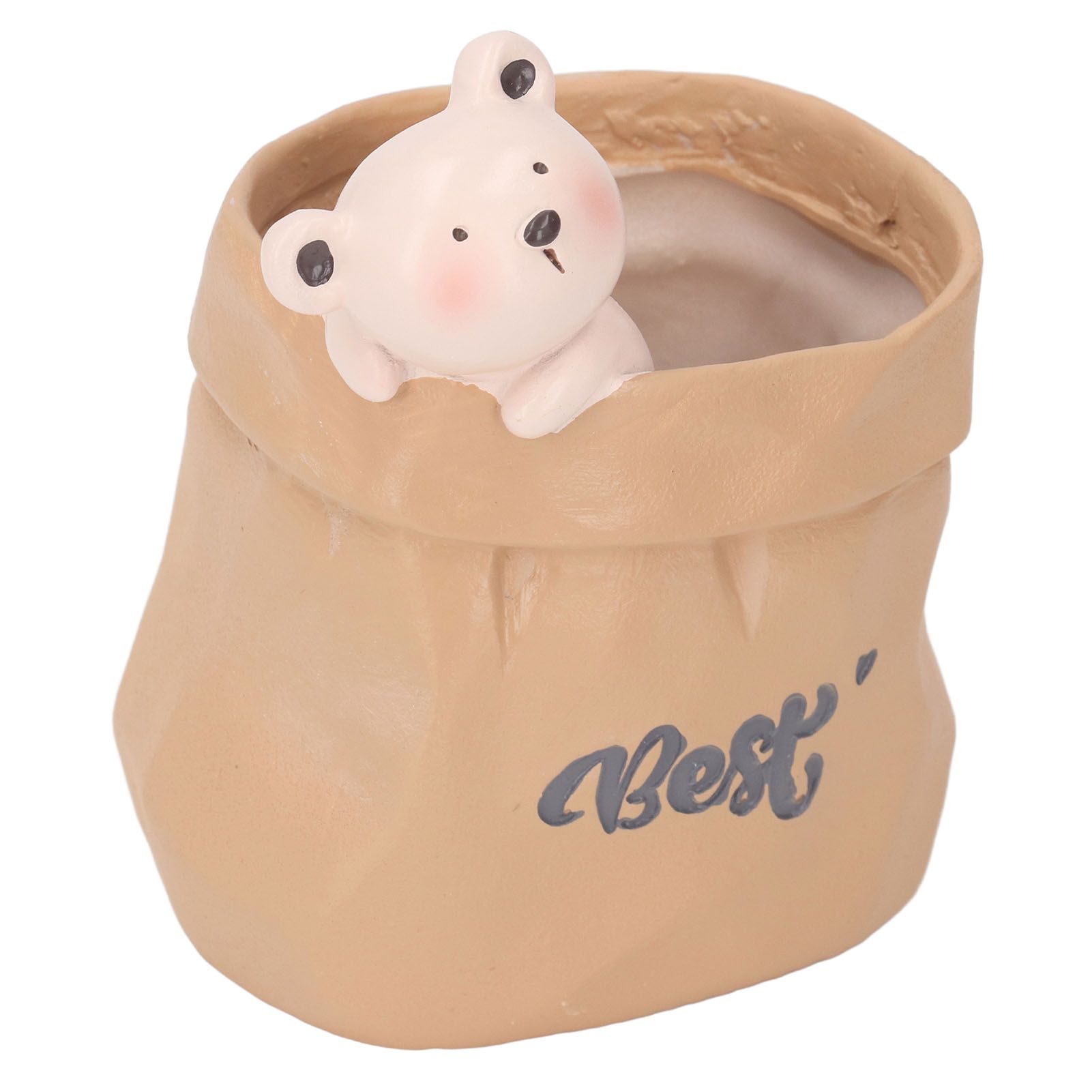 Pen Pencil Holder Desktop Ornament Resin Cute Animal in Grocery Bag Small view 11