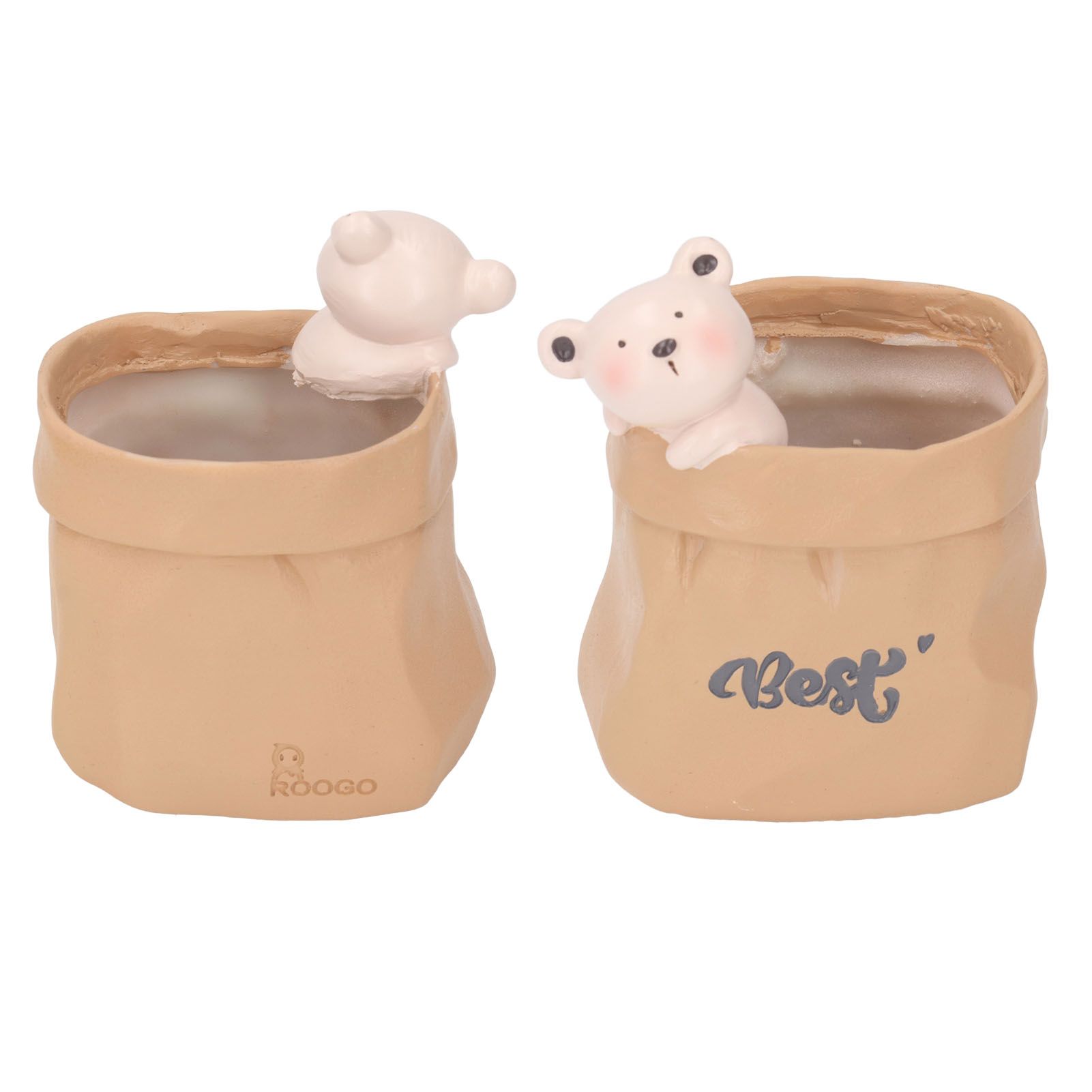 Pen Pencil Holder Desktop Ornament Resin Cute Animal in Grocery Bag Small view 12