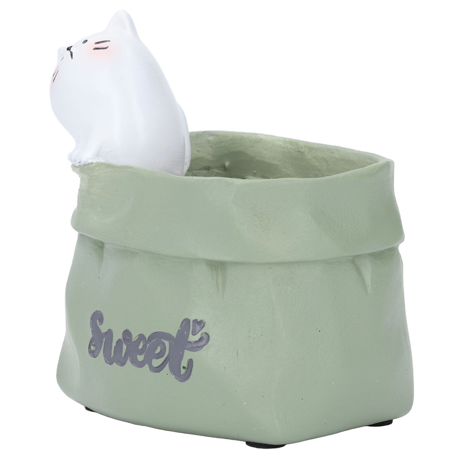 Pen Pencil Holder Desktop Ornament Resin Cute Animal in Grocery Bag Small