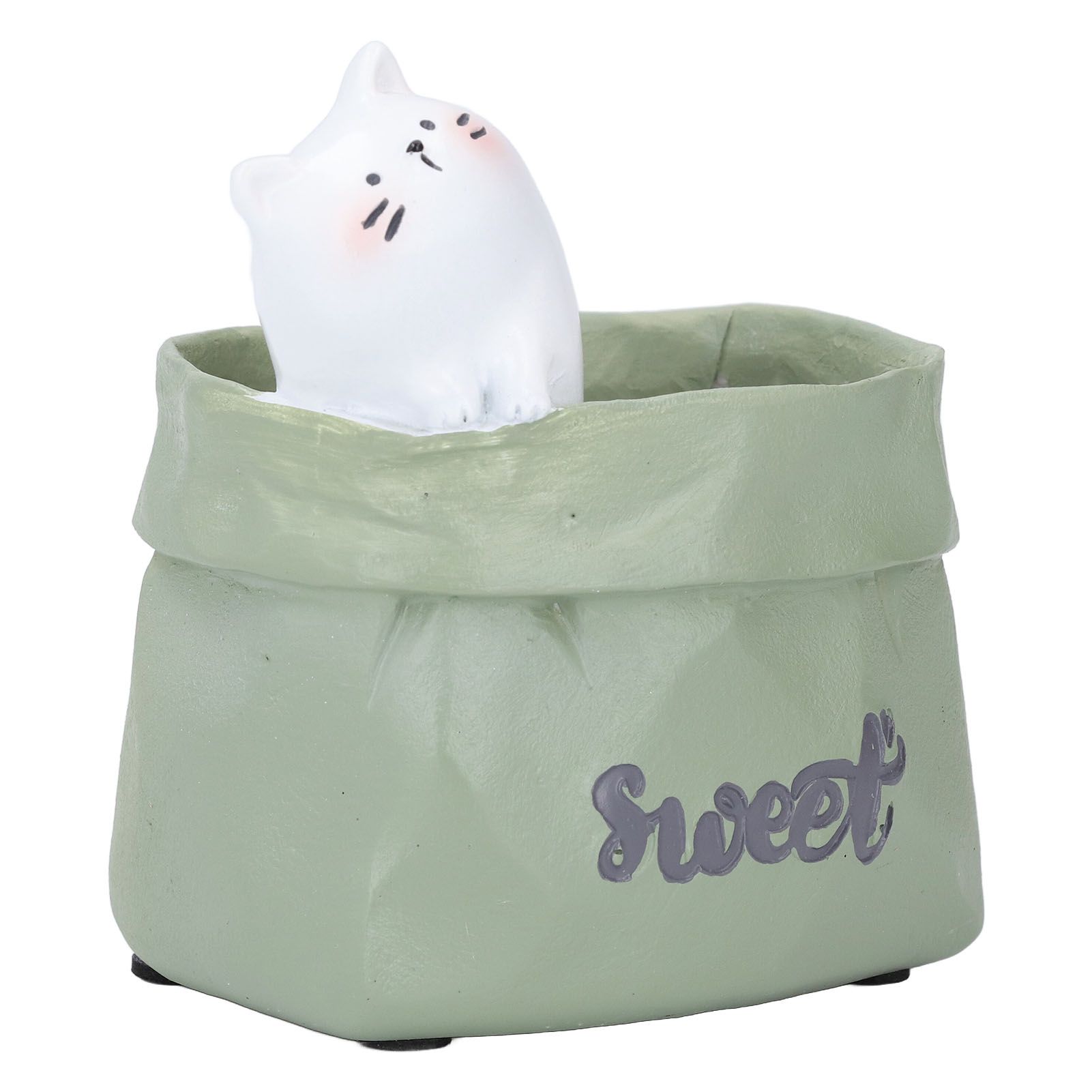 Pen Pencil Holder Desktop Ornament Resin Cute Animal in Grocery Bag Small view 4