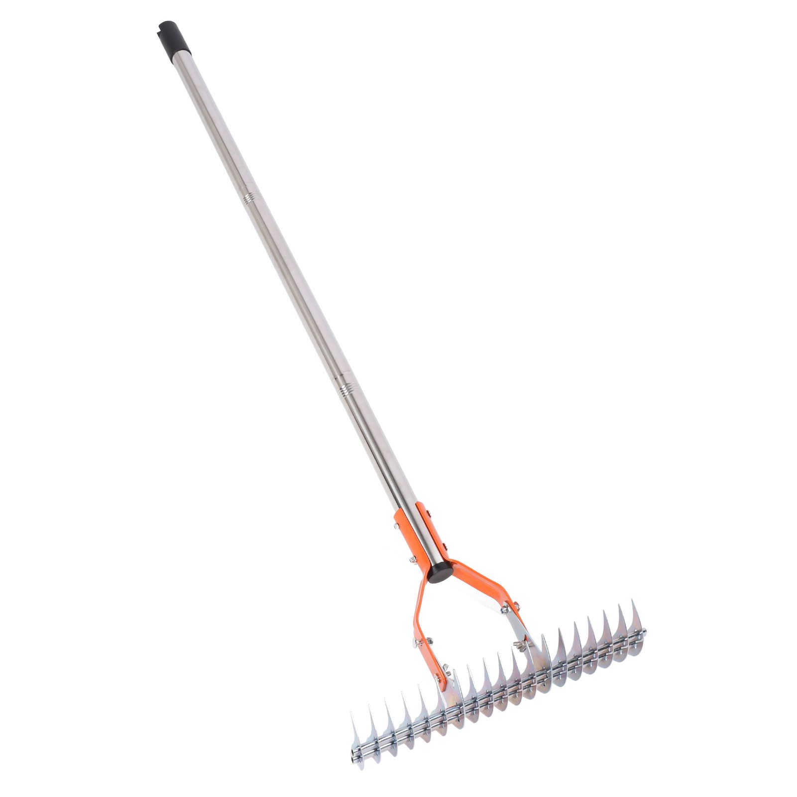 Thatch Rake 14.7 Inch Carbon Steel Stainless Steel Robust Lawn Dethatcher Rake