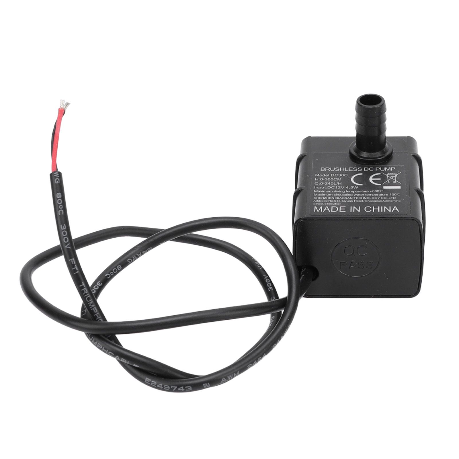 Micro Submersible Pump DC 12V 4.5W 240L/H 300cm Lift IP68 Brushless Water view 6