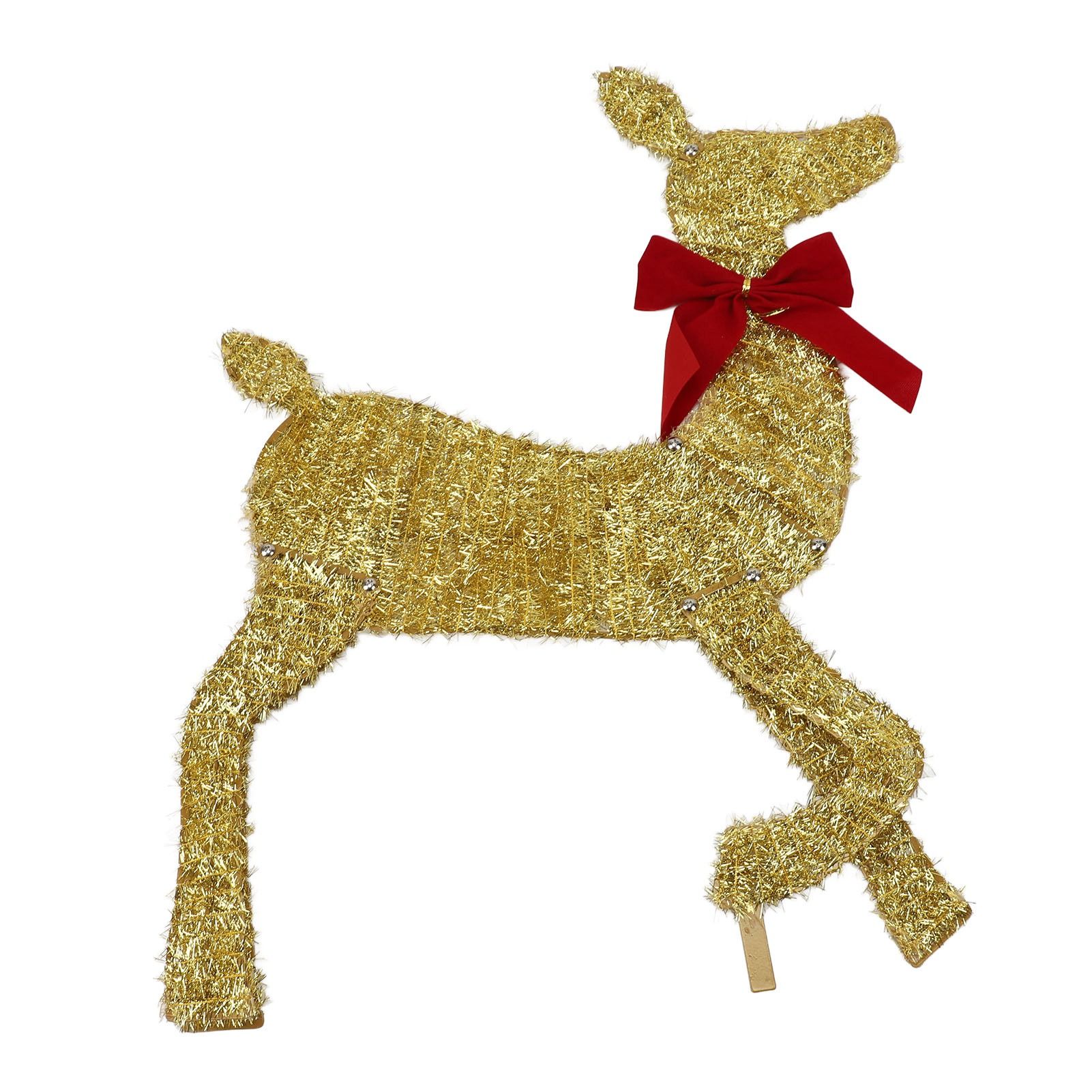 Deer Holiday Decoration Gold LED Easy Assembly 3 Piece Reindeer Family Decor view 5
