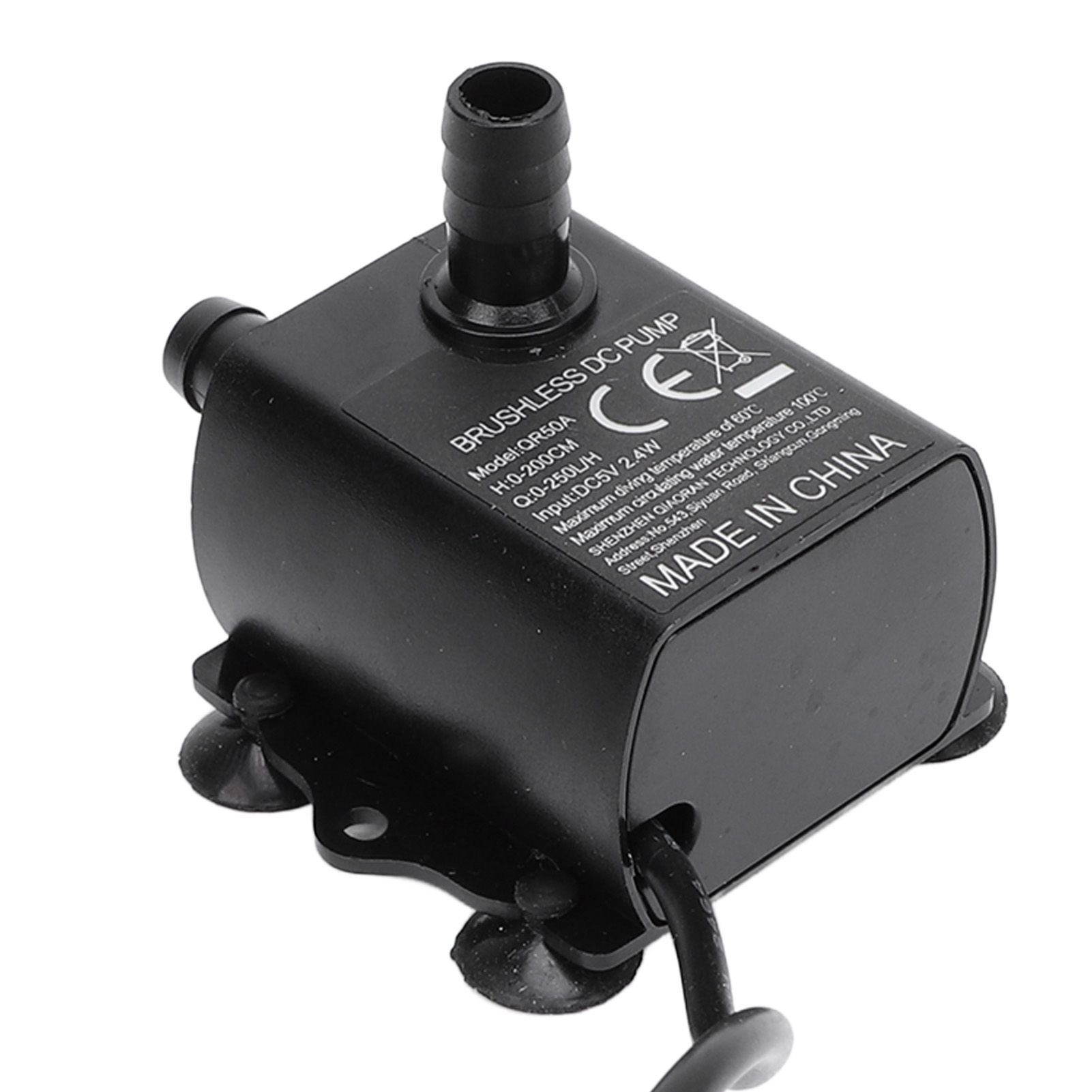 Small Submersible Water Pump 0‑200cm Lift 0‑250LPH IP68 Rating DC5V 2.4W USB view 12
