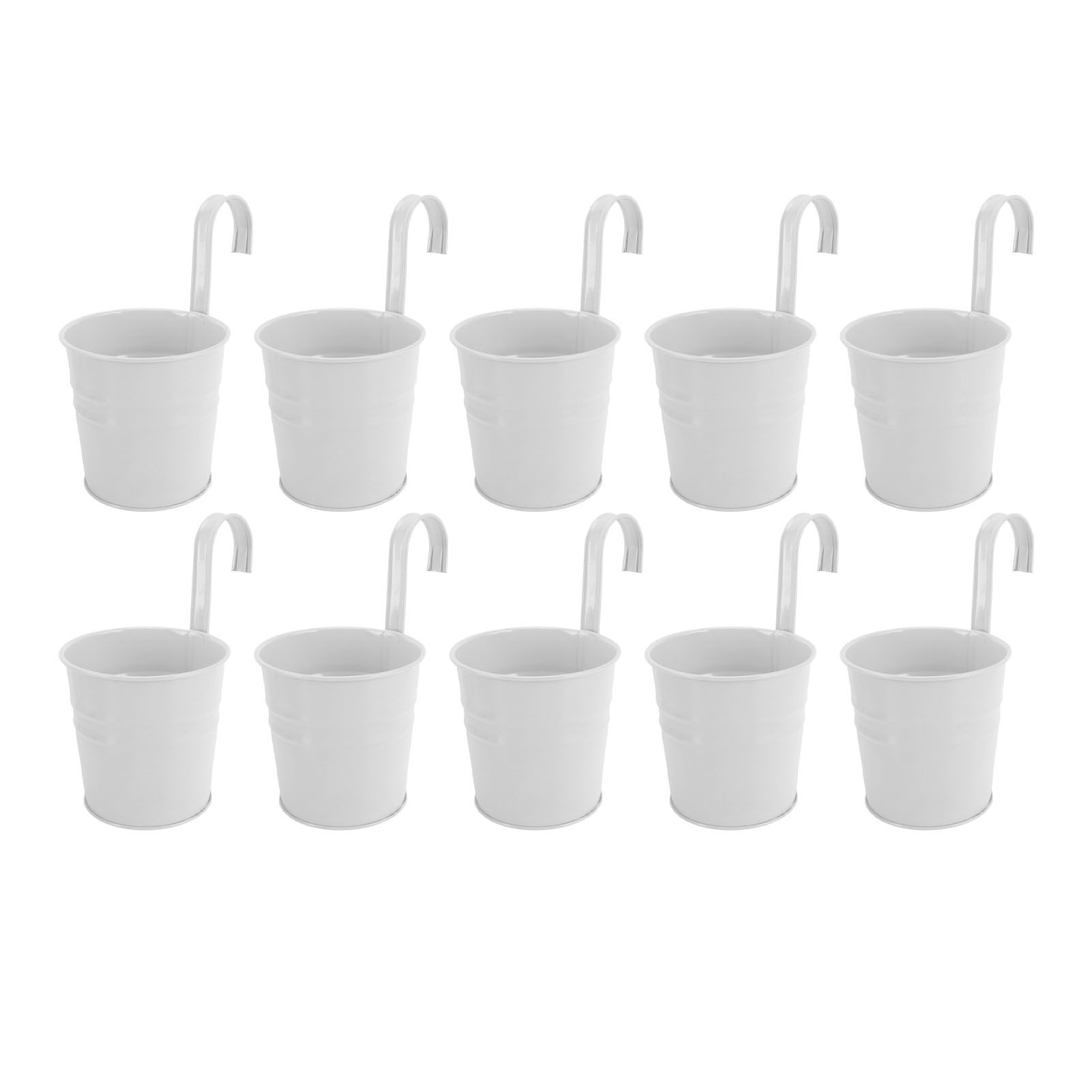 10Pcs Hanging Flower Pots with Removable Hooks Outdoor Indoor Plants Metal view 3