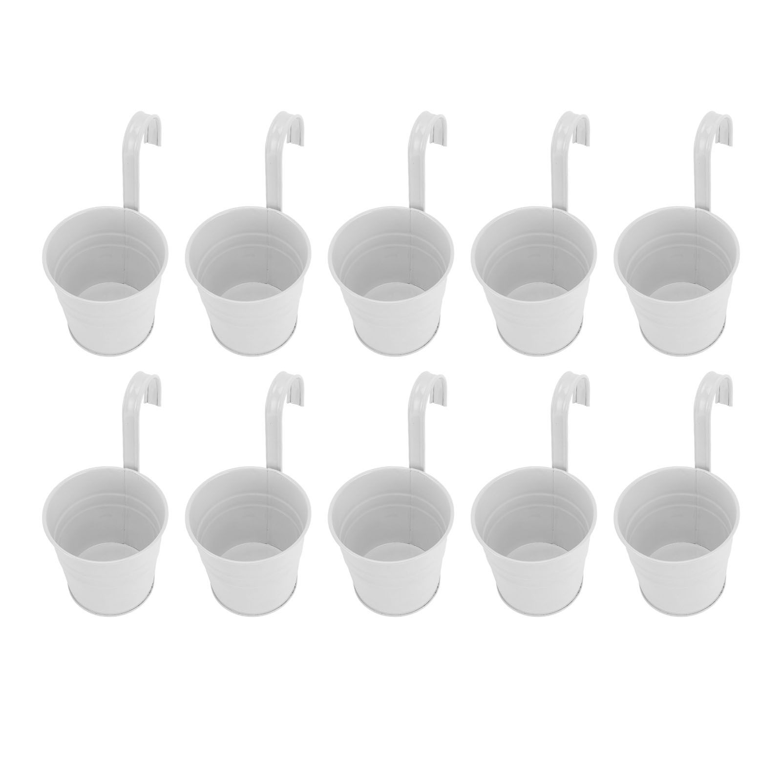 10Pcs Hanging Flower Pots with Removable Hooks Outdoor Indoor Plants Metal view 4