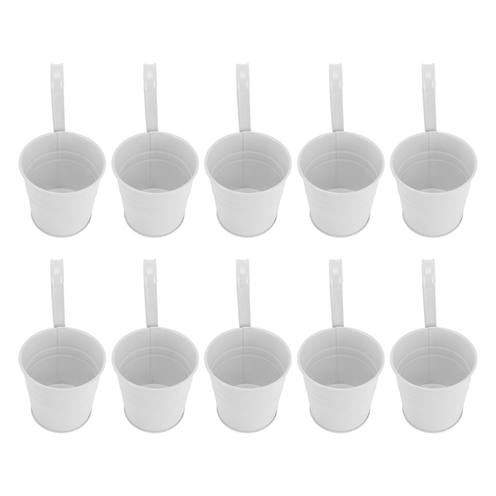 10Pcs Hanging Flower Pots with Removable Hooks Outdoor Indoor Plants Metal view 9