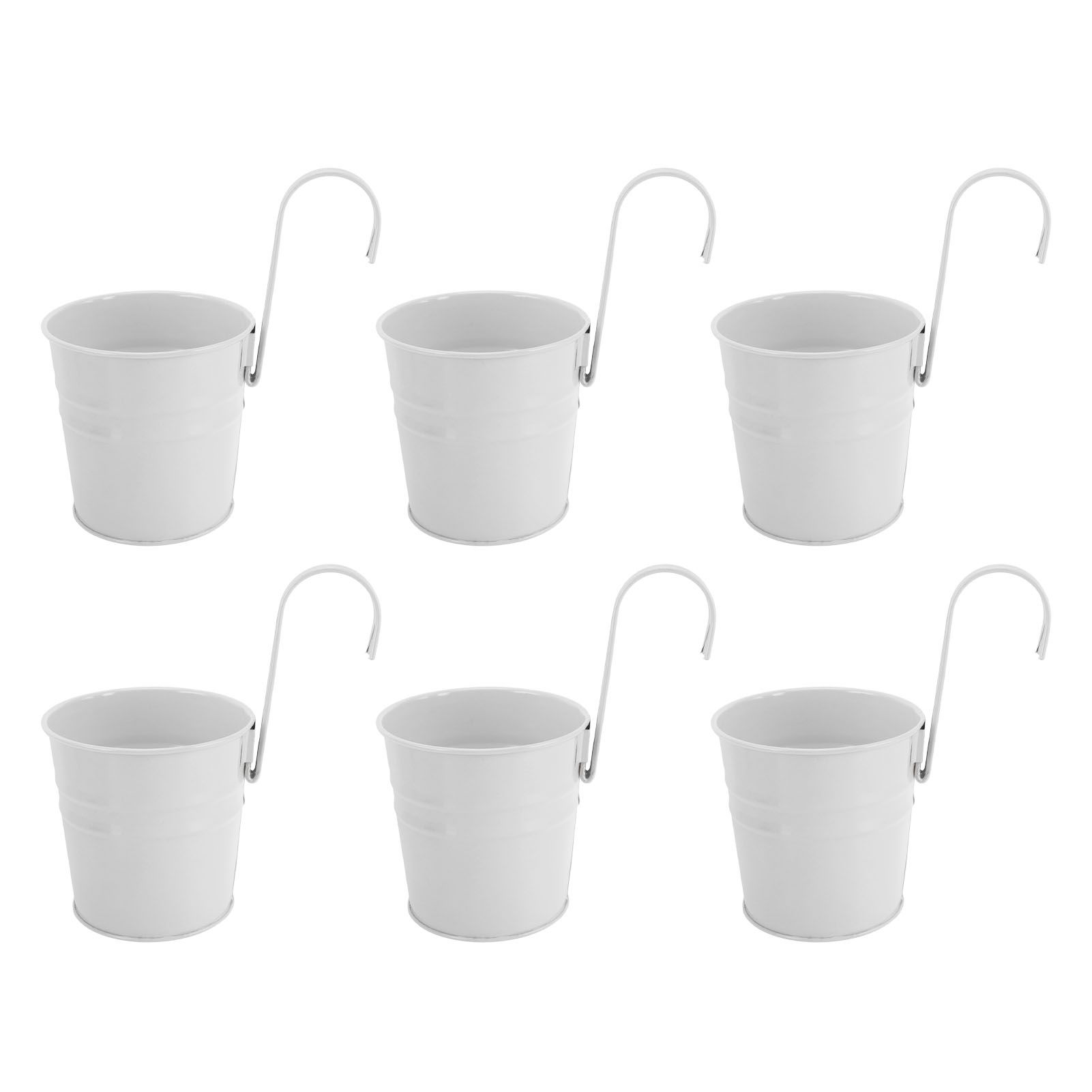 10Pcs Hanging Flower Pots with Removable Hooks Outdoor Indoor Plants Metal view 10