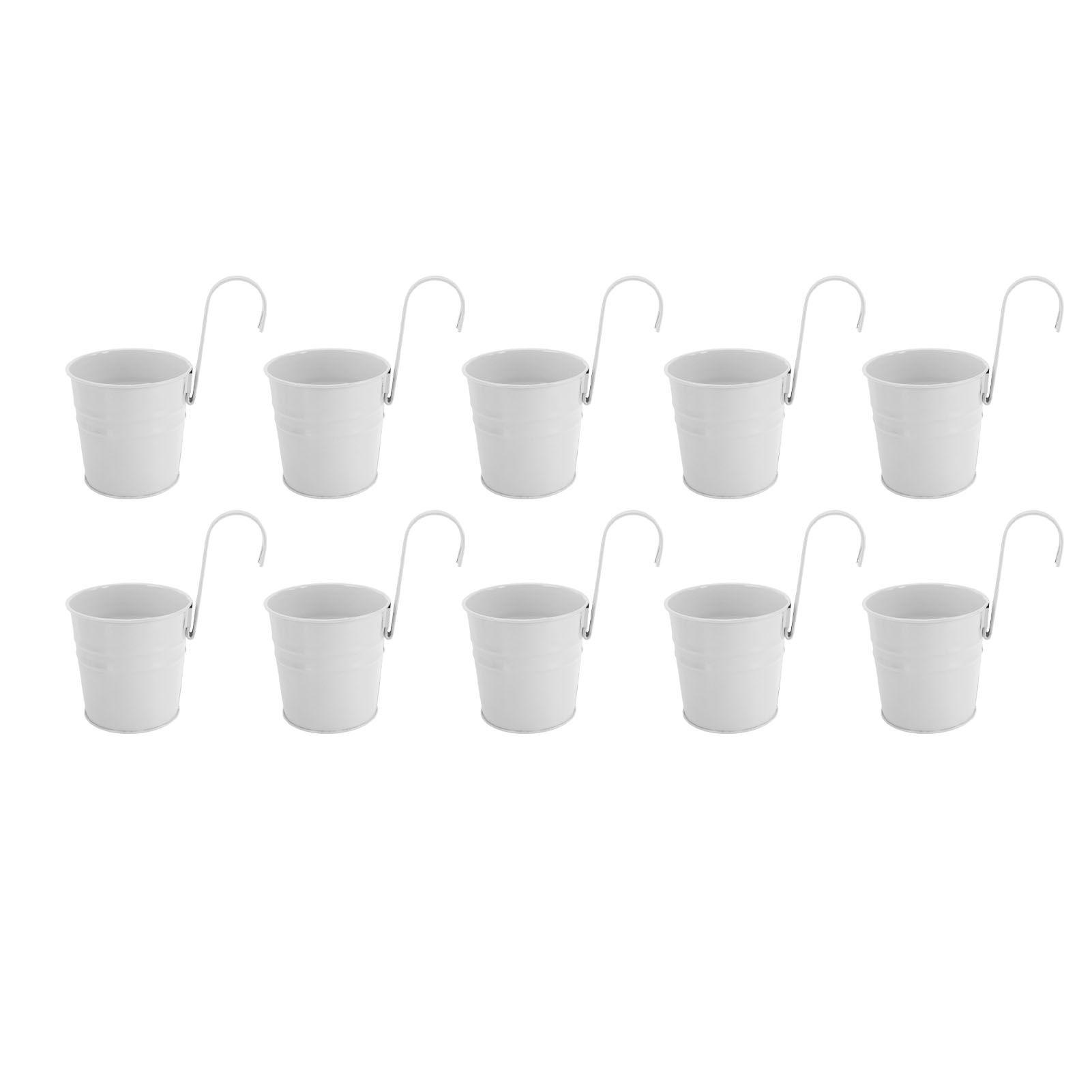 10Pcs Hanging Flower Pots with Removable Hooks Outdoor Indoor Plants Metal view 11